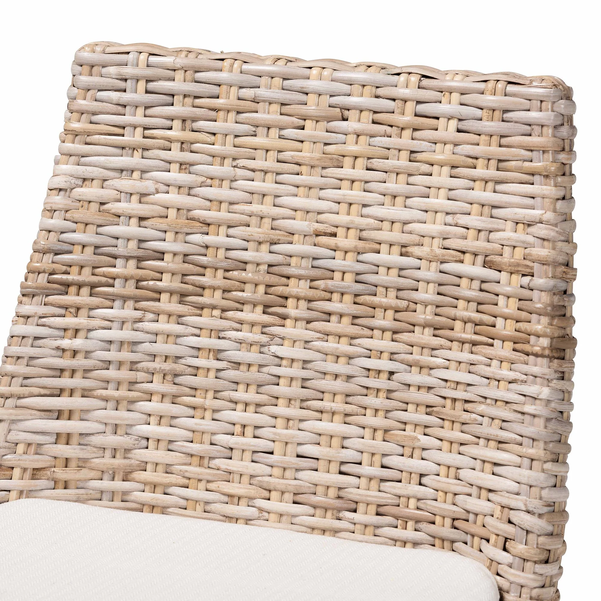 Baxton Studio bali & pari Toby Modern Bohemian Grey Kubu Rattan and Rustic Taupe Finished Mahogany Wood Counter Stool - Image 8