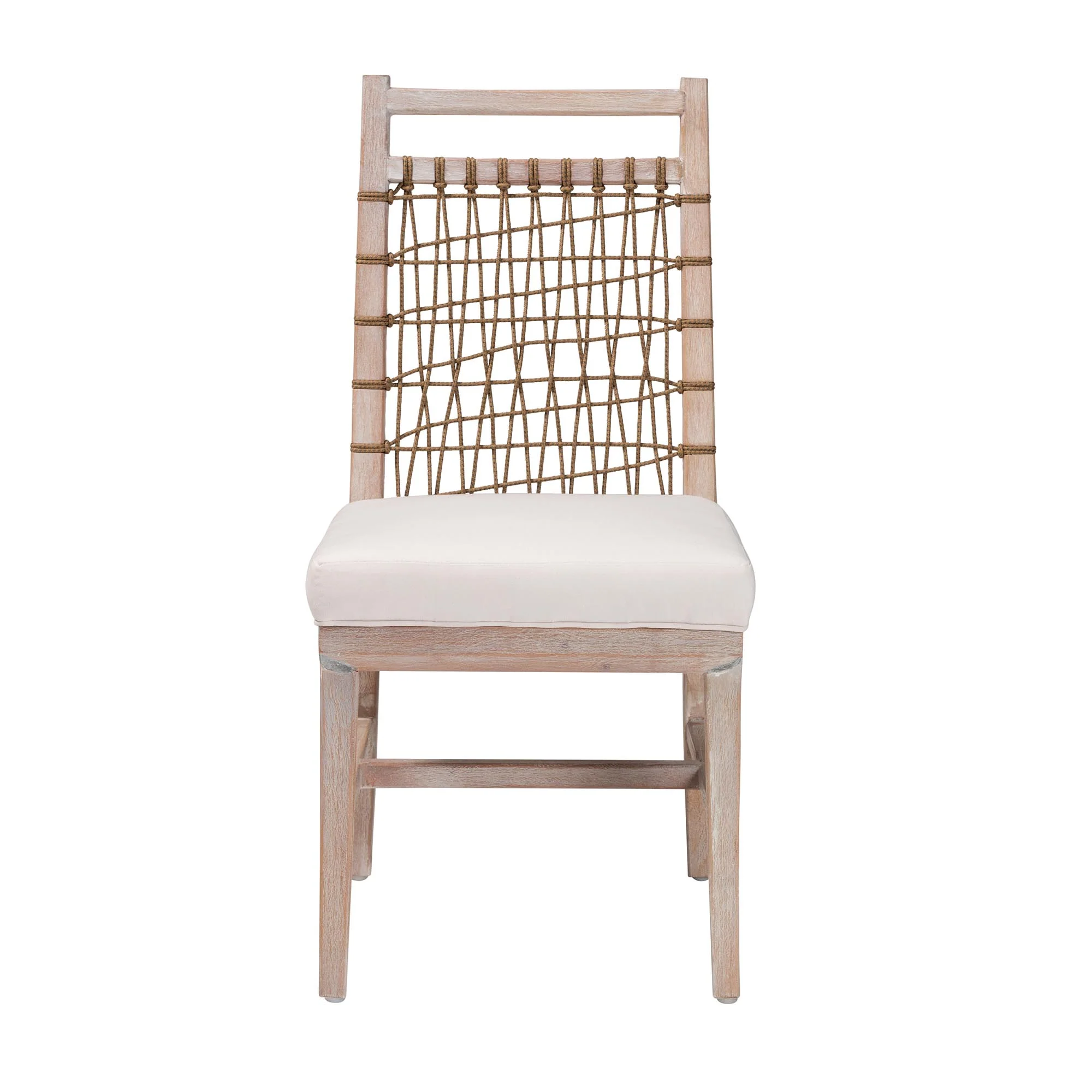 Baxton Studio bali & pari Ulric Modern Bohemian White Washed Mahogany Wood Dining Chair - Image 3