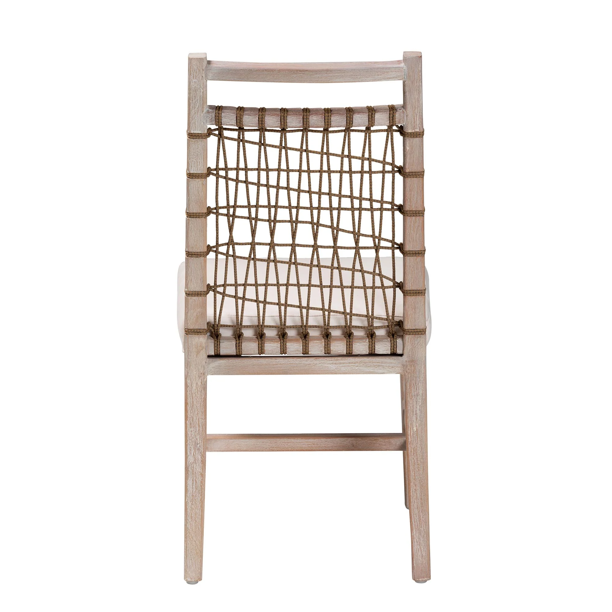 Baxton Studio bali & pari Ulric Modern Bohemian White Washed Mahogany Wood Dining Chair - Image 5