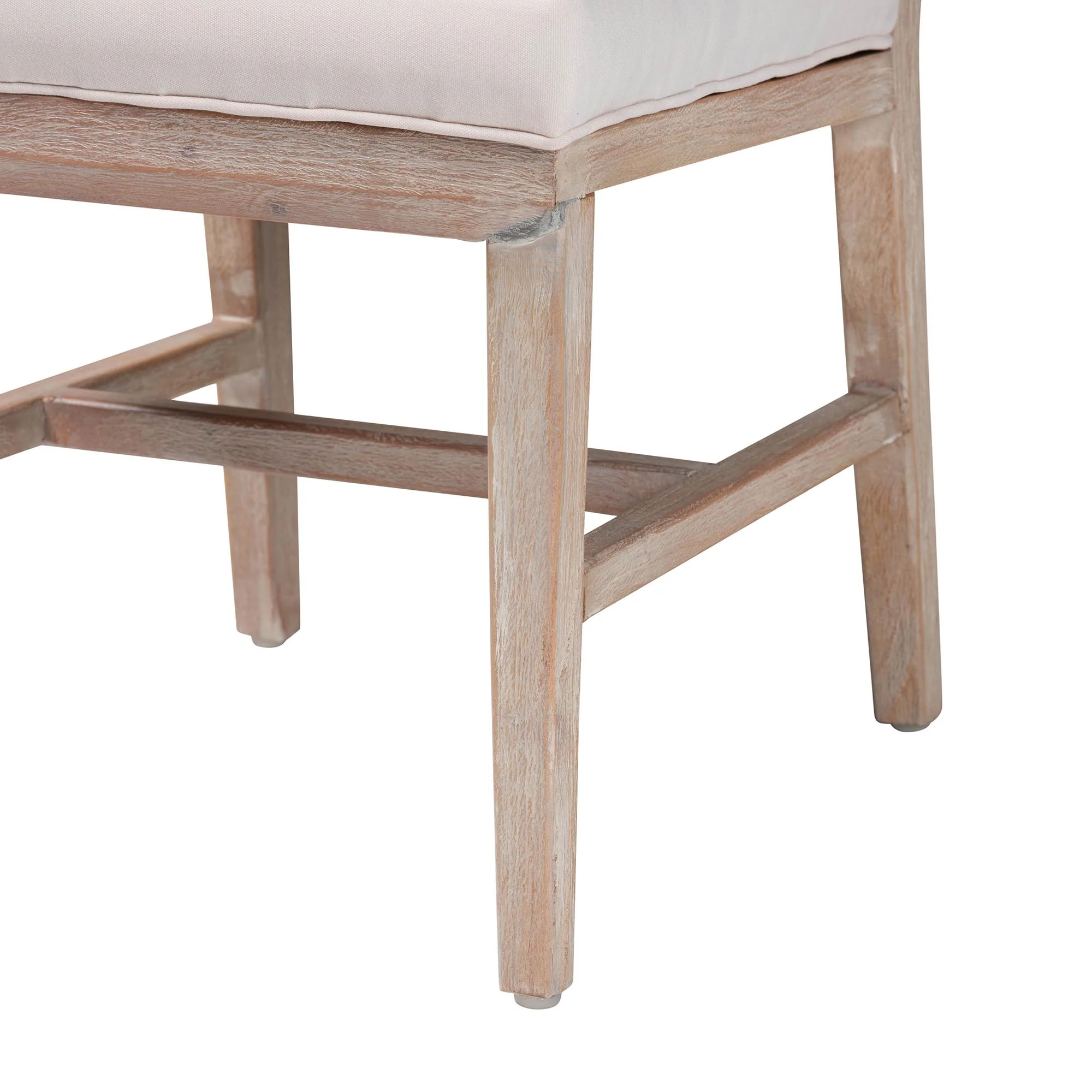 Baxton Studio bali & pari Ulric Modern Bohemian White Washed Mahogany Wood Dining Chair - Image 7