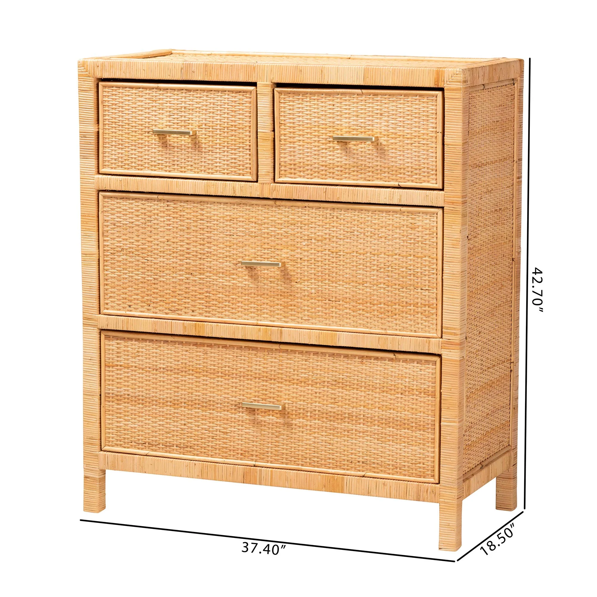 Baxton Studio bali & pari Vaere Modern Bohemian Natural Brown Rattan and Mahogany Wood Storage Cabinet - Image 8