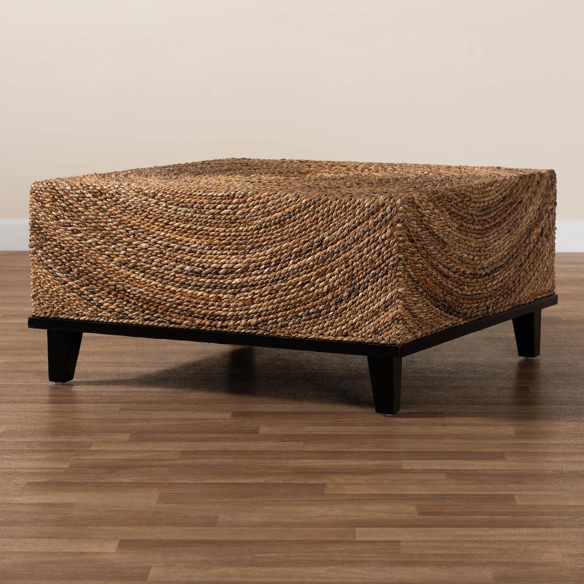 Baxton Studio bali & pari Verino Bohemian Natural Seagrass Coffee Table - Image 2