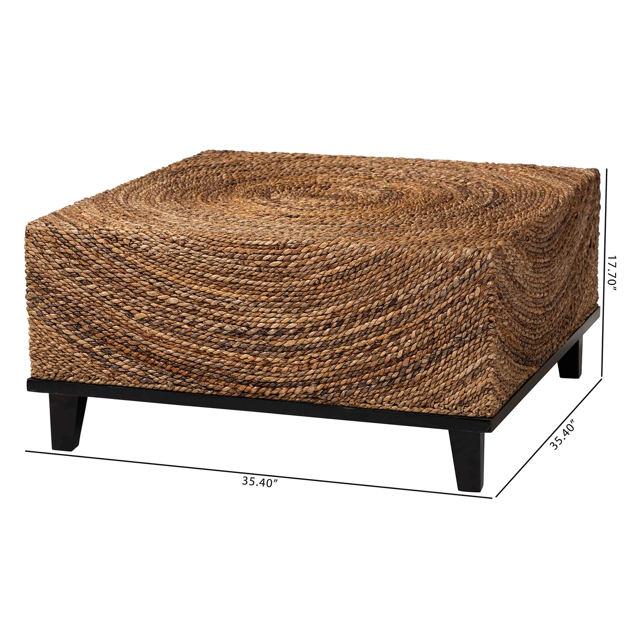 Baxton Studio bali & pari Verino Bohemian Natural Seagrass Coffee Table - Image 3
