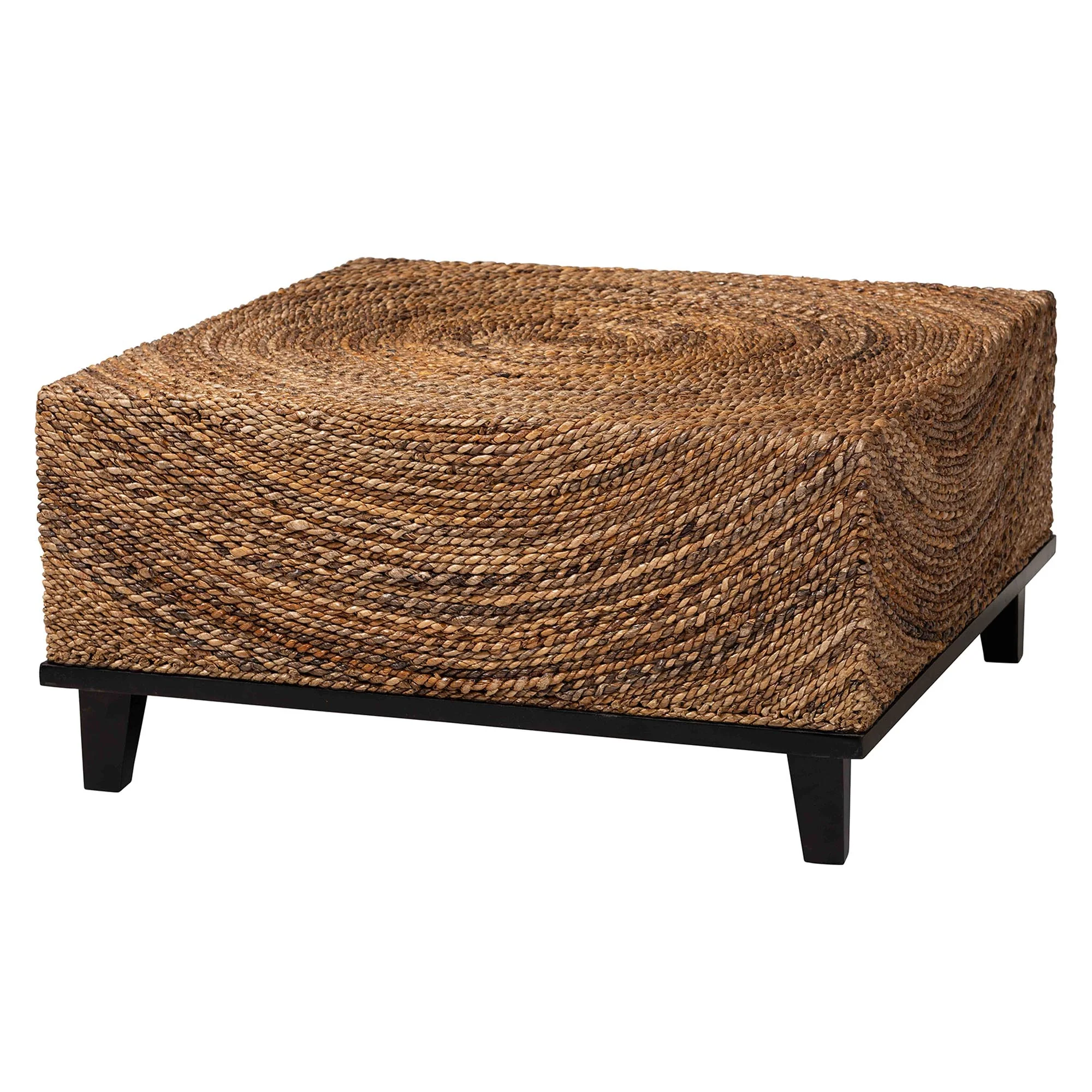 Baxton Studio bali & pari Verino Bohemian Natural Seagrass Coffee Table - Image 4