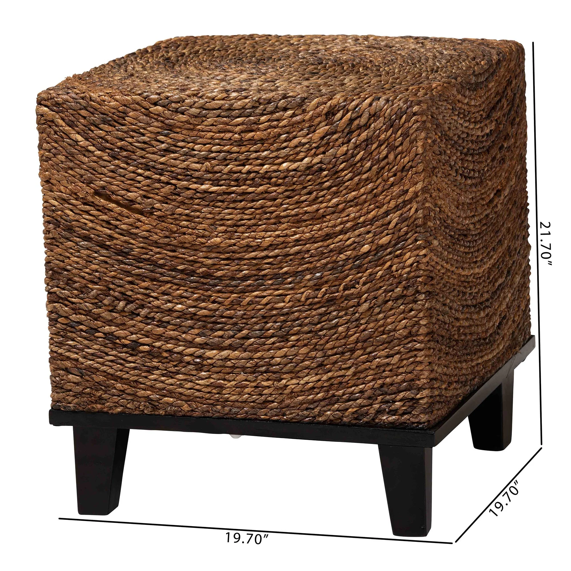 Baxton Studio bali & pari Verino Bohemian Natural Seagrass End Table - Image 3