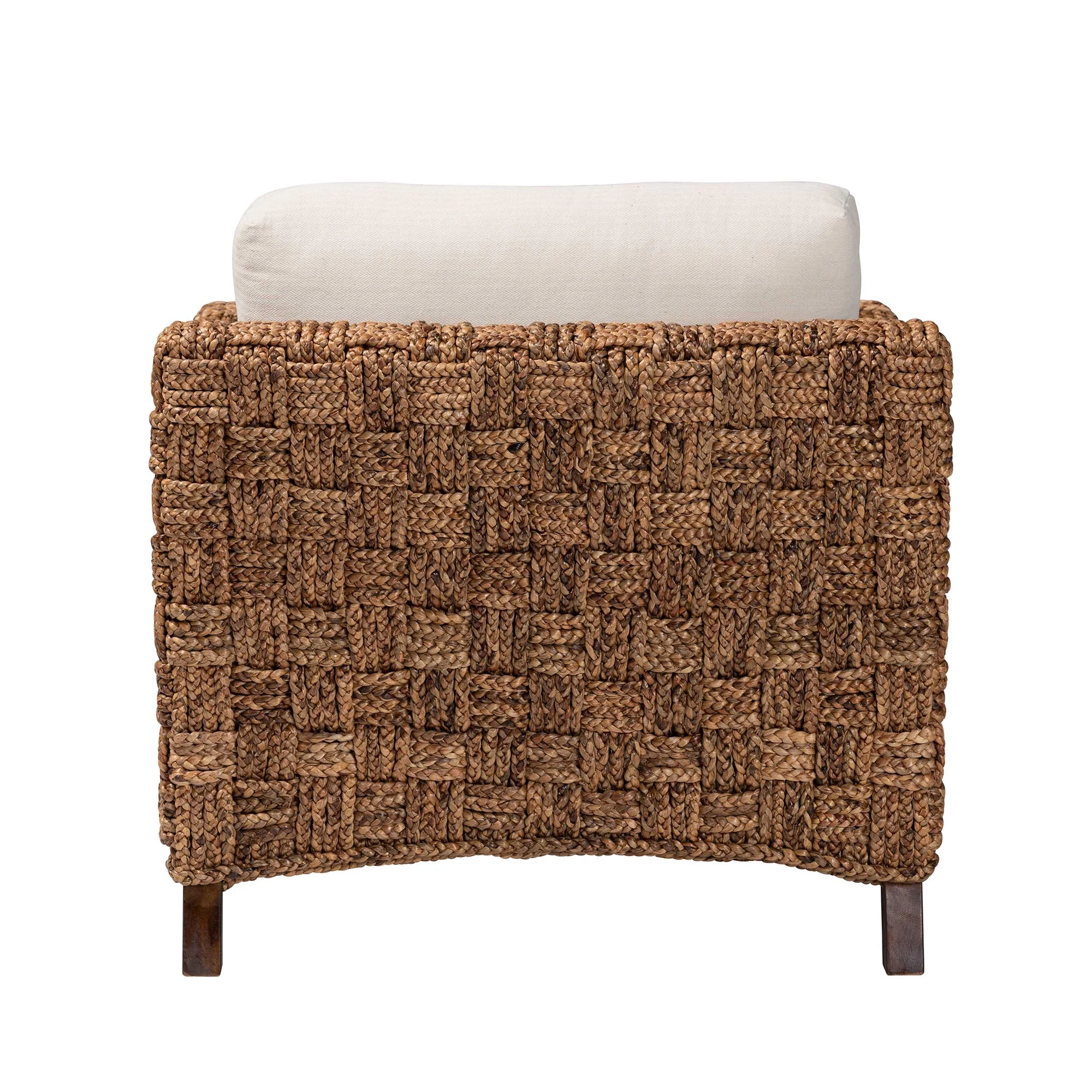 Baxton Studio bali & pari Vevina Modern Bohemian Dark Brown Mahogany Wood and Woven Seagrass Arm Chair - Image 5