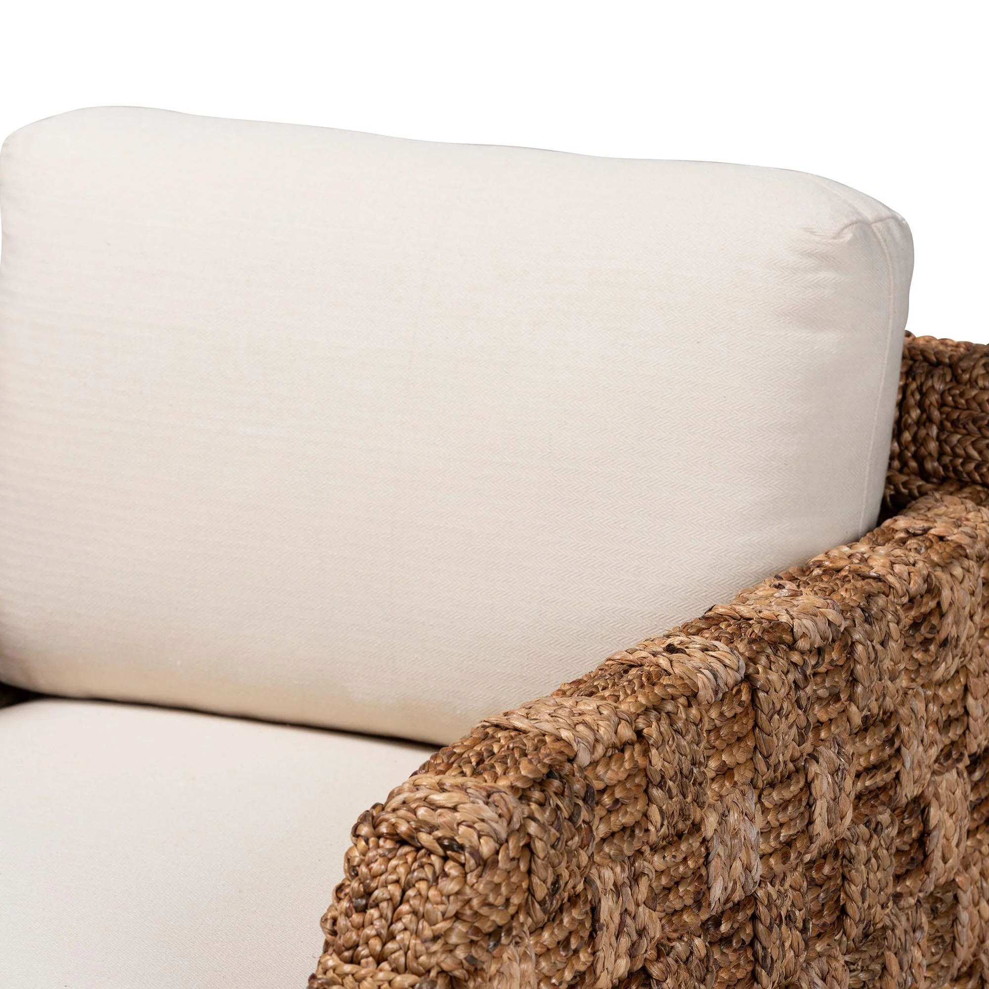 Baxton Studio bali & pari Vevina Modern Bohemian Dark Brown Mahogany Wood and Woven Seagrass Arm Chair - Image 6