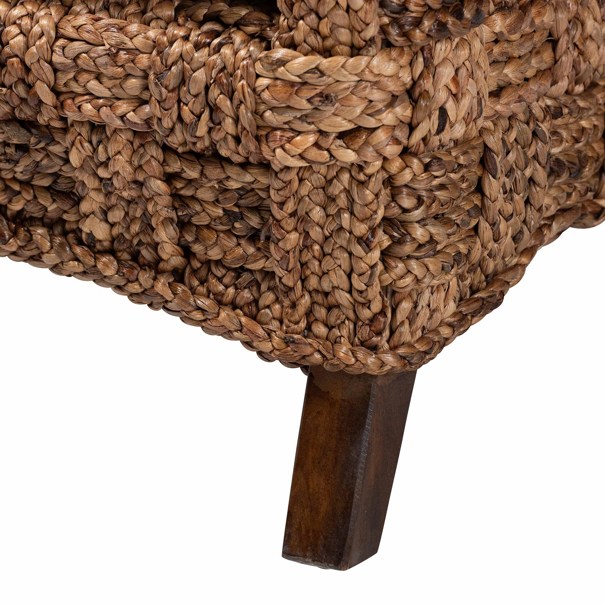 Baxton Studio bali & pari Vevina Modern Bohemian Dark Brown Mahogany Wood and Woven Seagrass Arm Chair - Image 7