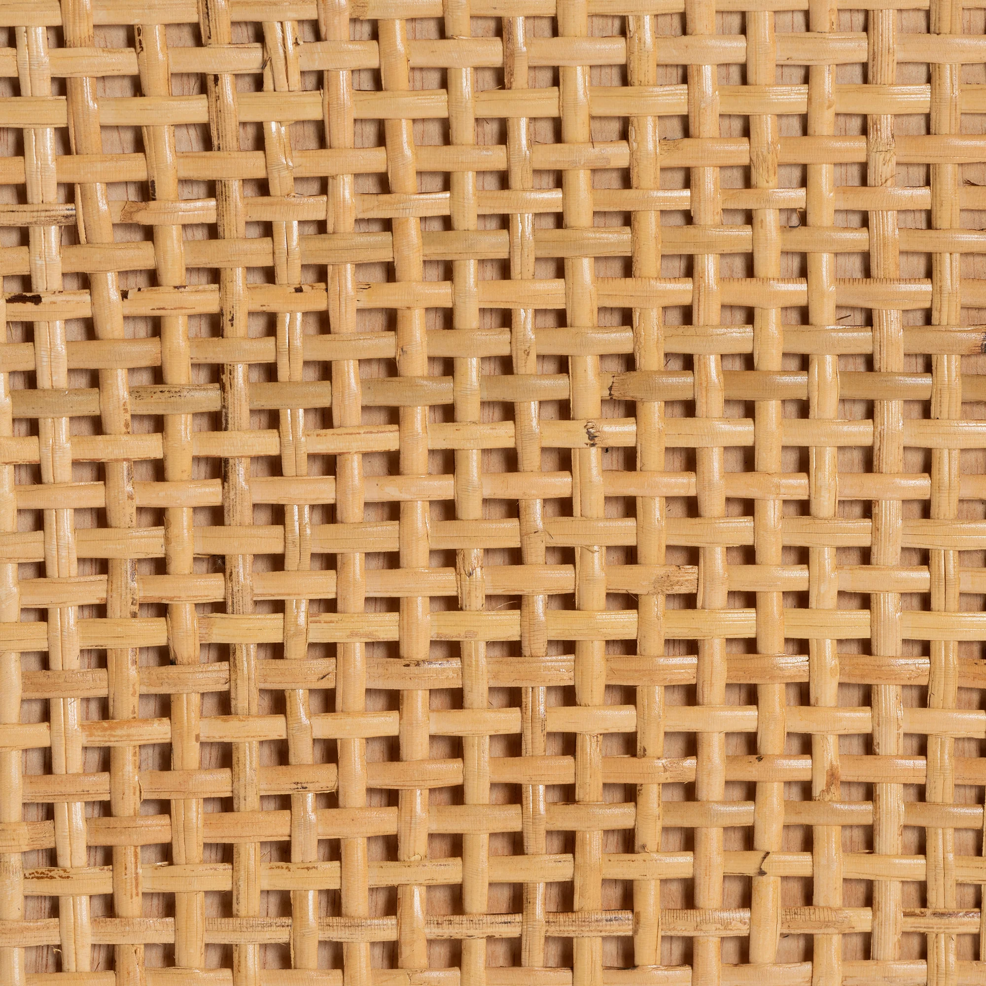 Baxton Studio bali & pari Vivan Modern Bohemian Natural Brown Rattan and Mahogany Wood 3-Shelf Storage Cabinet - Image 10