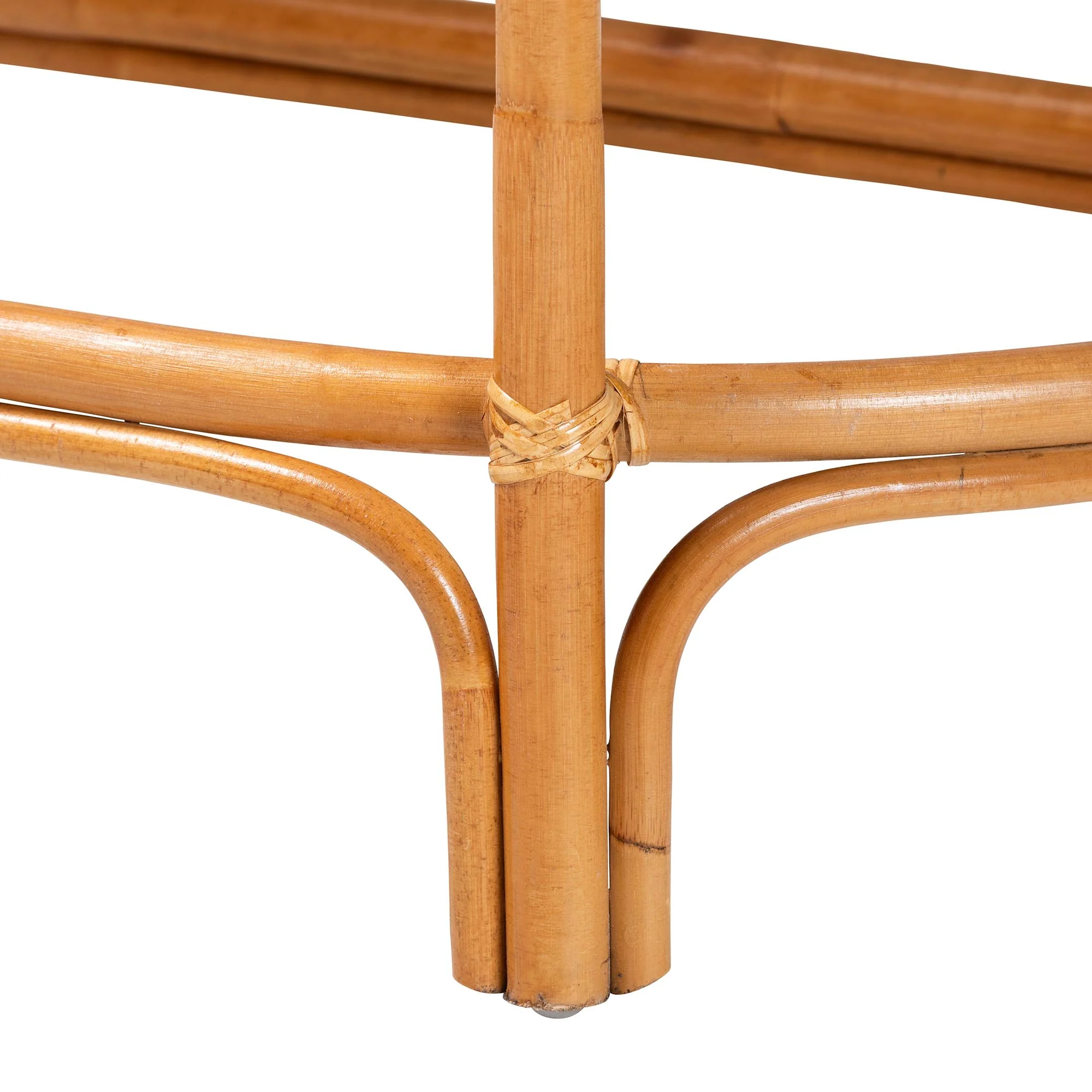 Baxton Studio bali & pari Wakana Modern Bohemian Natural Brown Rattan Console Table - Image 6