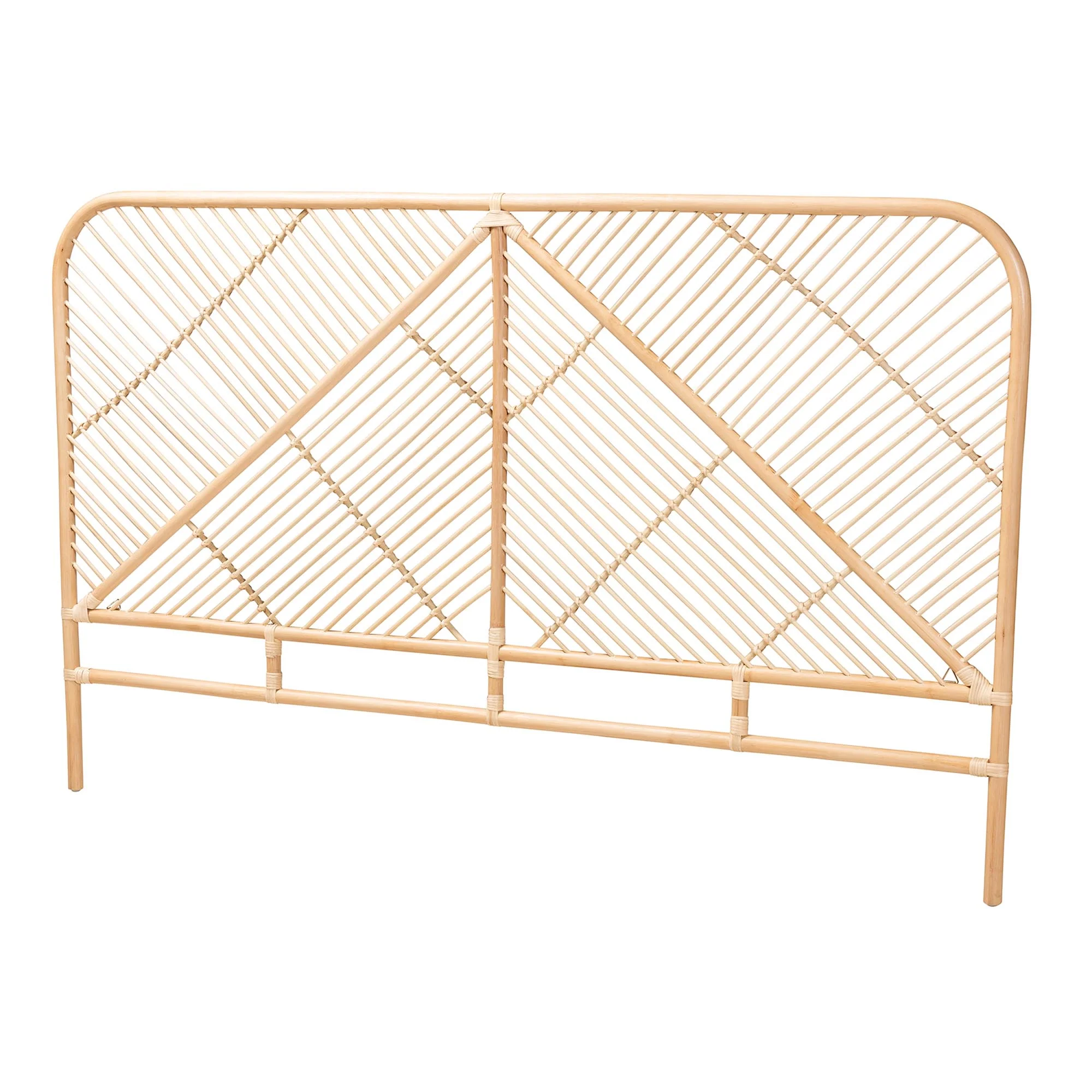 Baxton Studio bali & pari Walid Modern Bohemian Natural Brown Rattan Queen Size Standalone Headboard - Image 2
