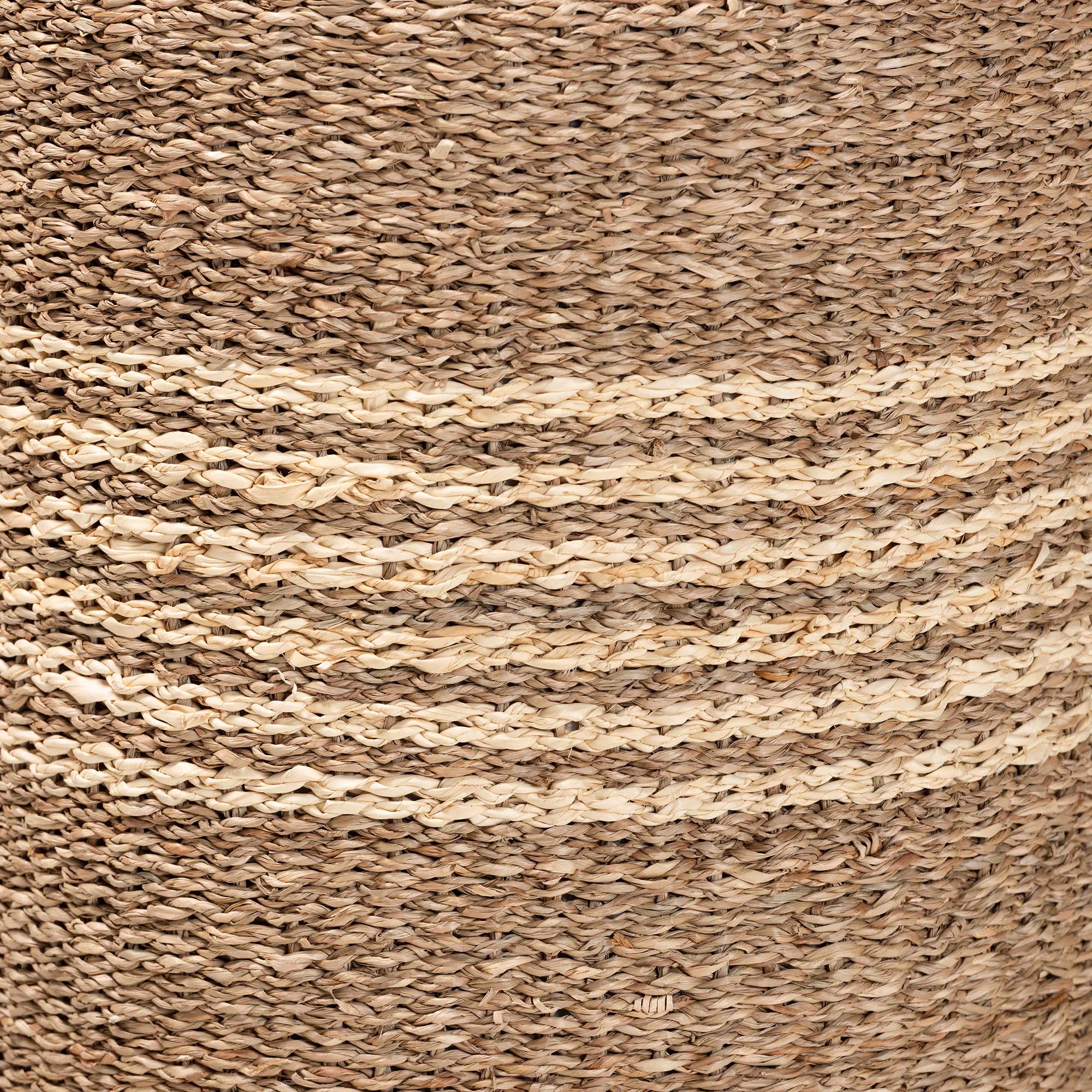 Baxton Studio bali & pari Wickham Modern Bohemian Natural Brown Seagrass Ottoman Footstool - Image 3