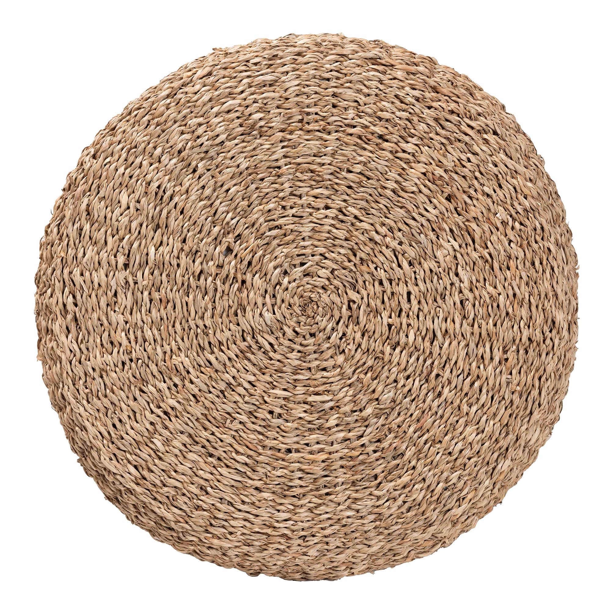 Baxton Studio bali & pari Wickham Modern Bohemian Natural Brown Seagrass Ottoman Footstool - Image 4