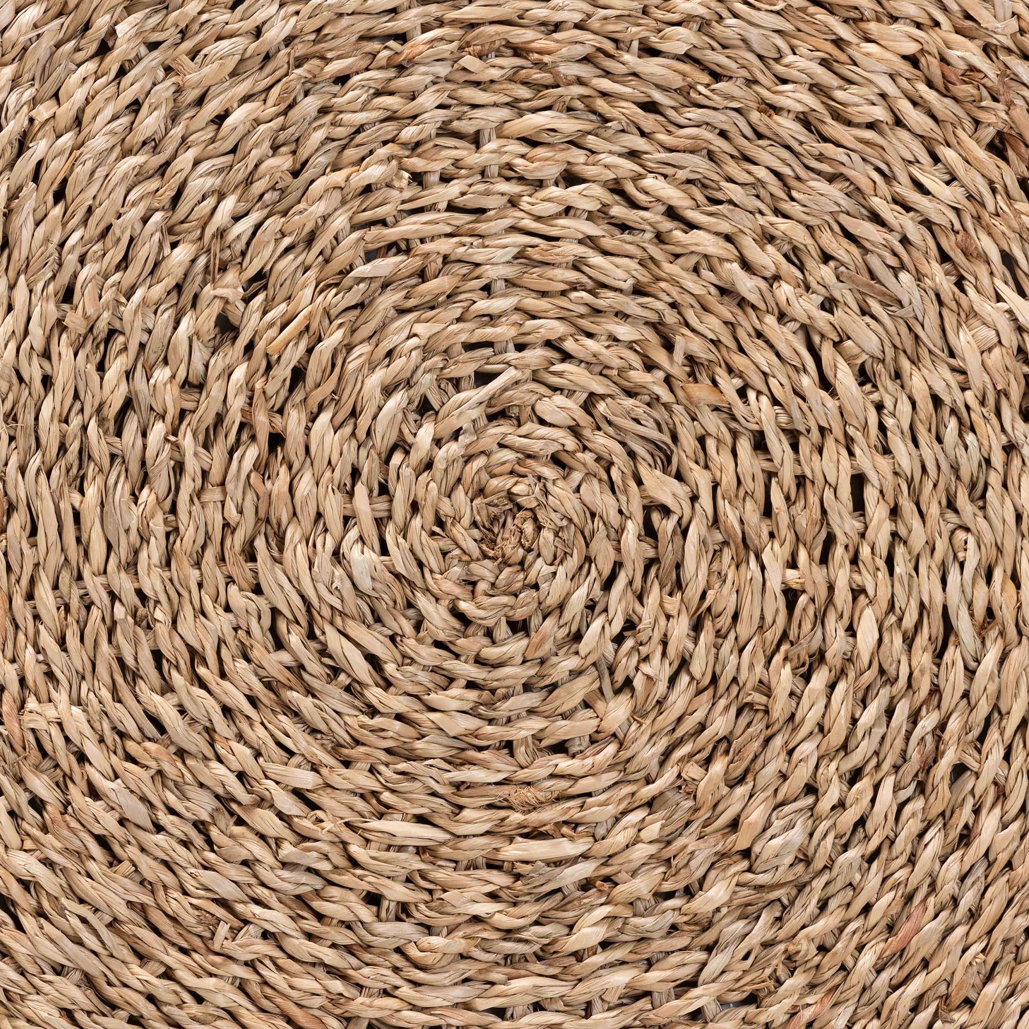 Baxton Studio bali & pari Wickham Modern Bohemian Natural Brown Seagrass Ottoman Footstool - Image 5