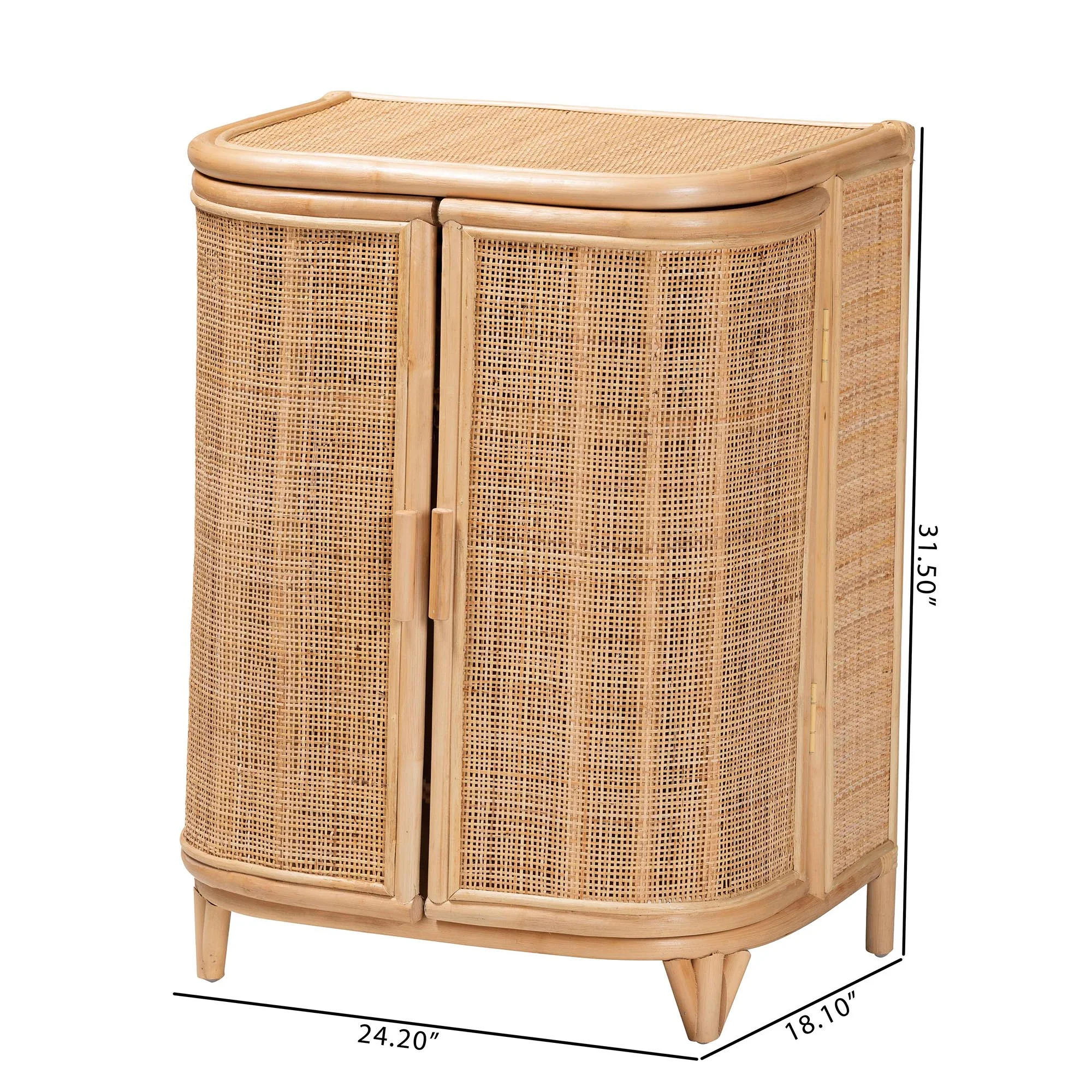 Baxton Studio bali & pari Yanka Bohemian Natural Rattan Storage Cabinet - Image 10