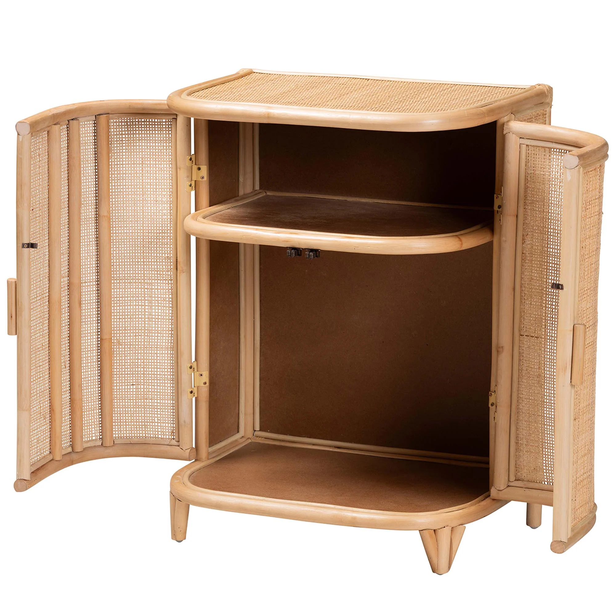 Baxton Studio bali & pari Yanka Bohemian Natural Rattan Storage Cabinet - Image 3
