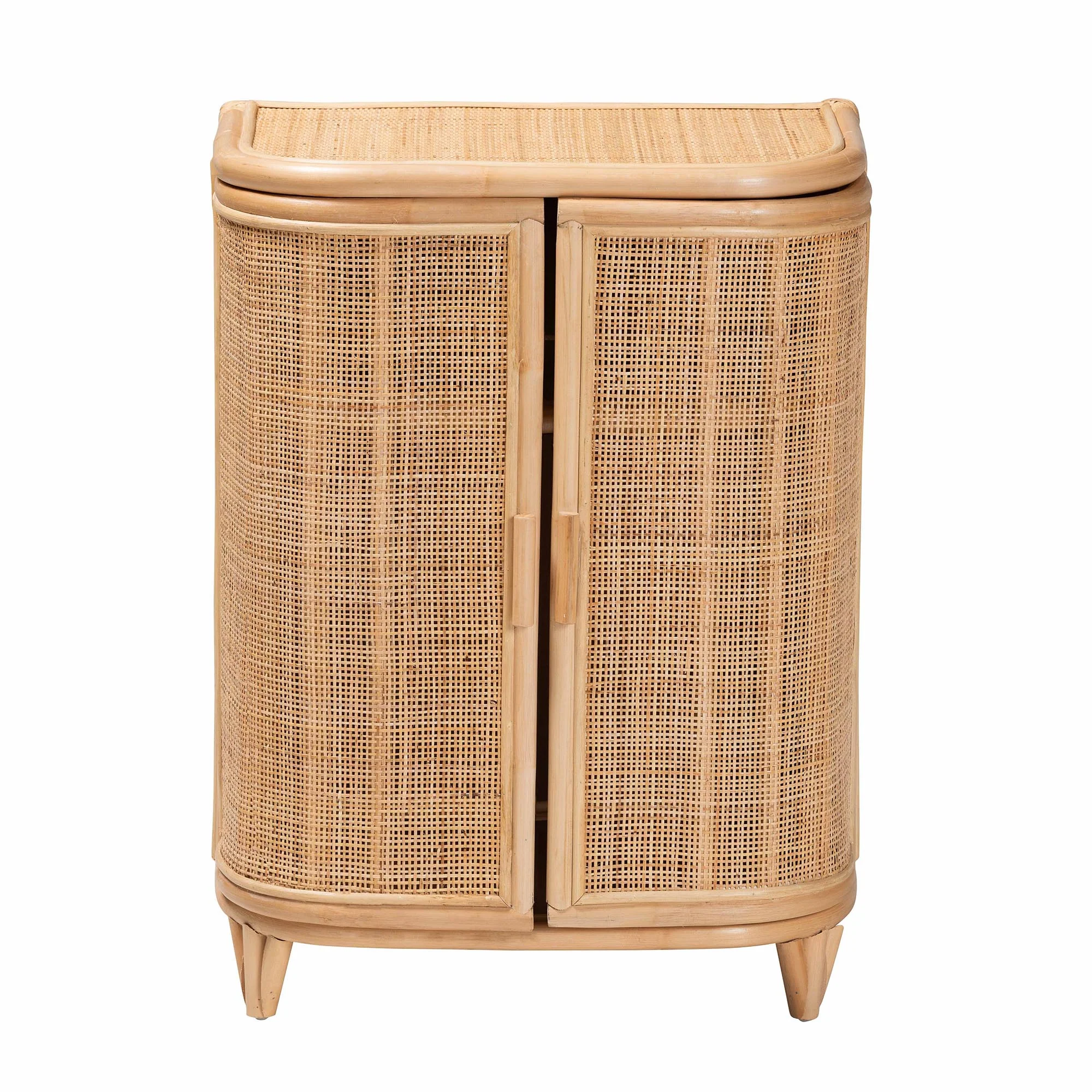 Baxton Studio bali & pari Yanka Bohemian Natural Rattan Storage Cabinet - Image 4