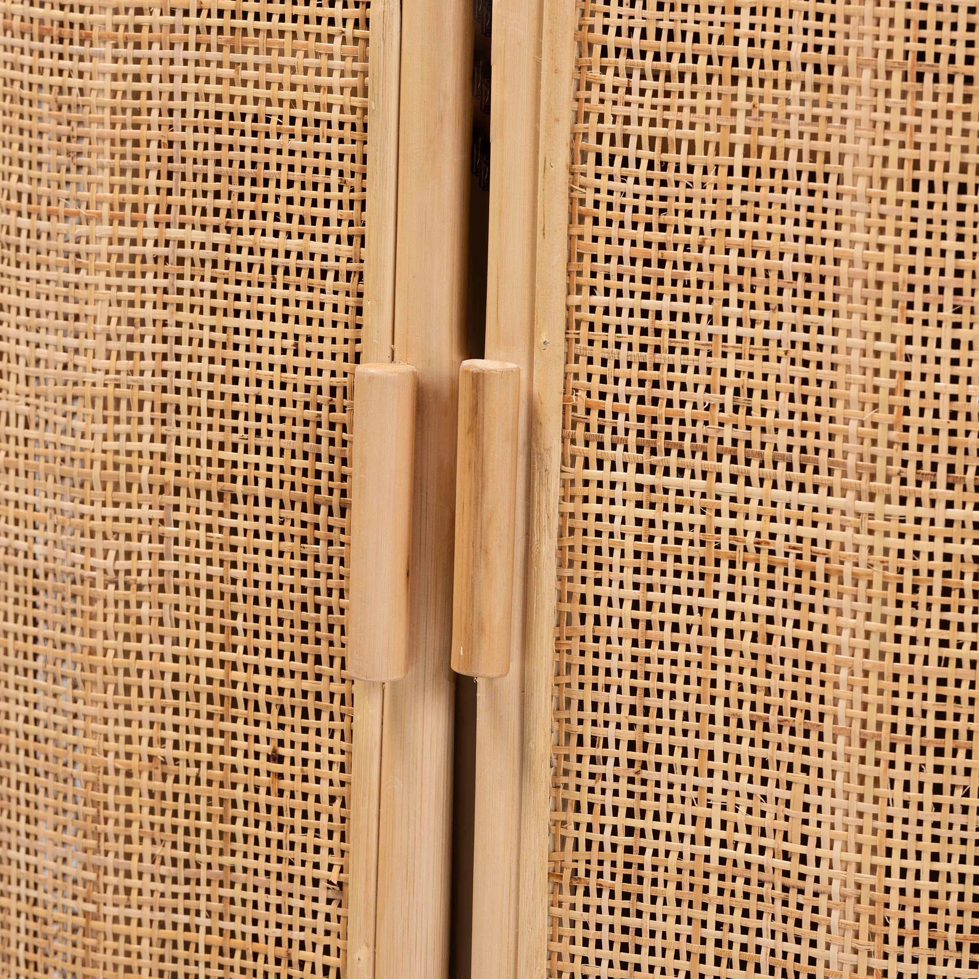 Baxton Studio bali & pari Yanka Bohemian Natural Rattan Storage Cabinet - Image 6