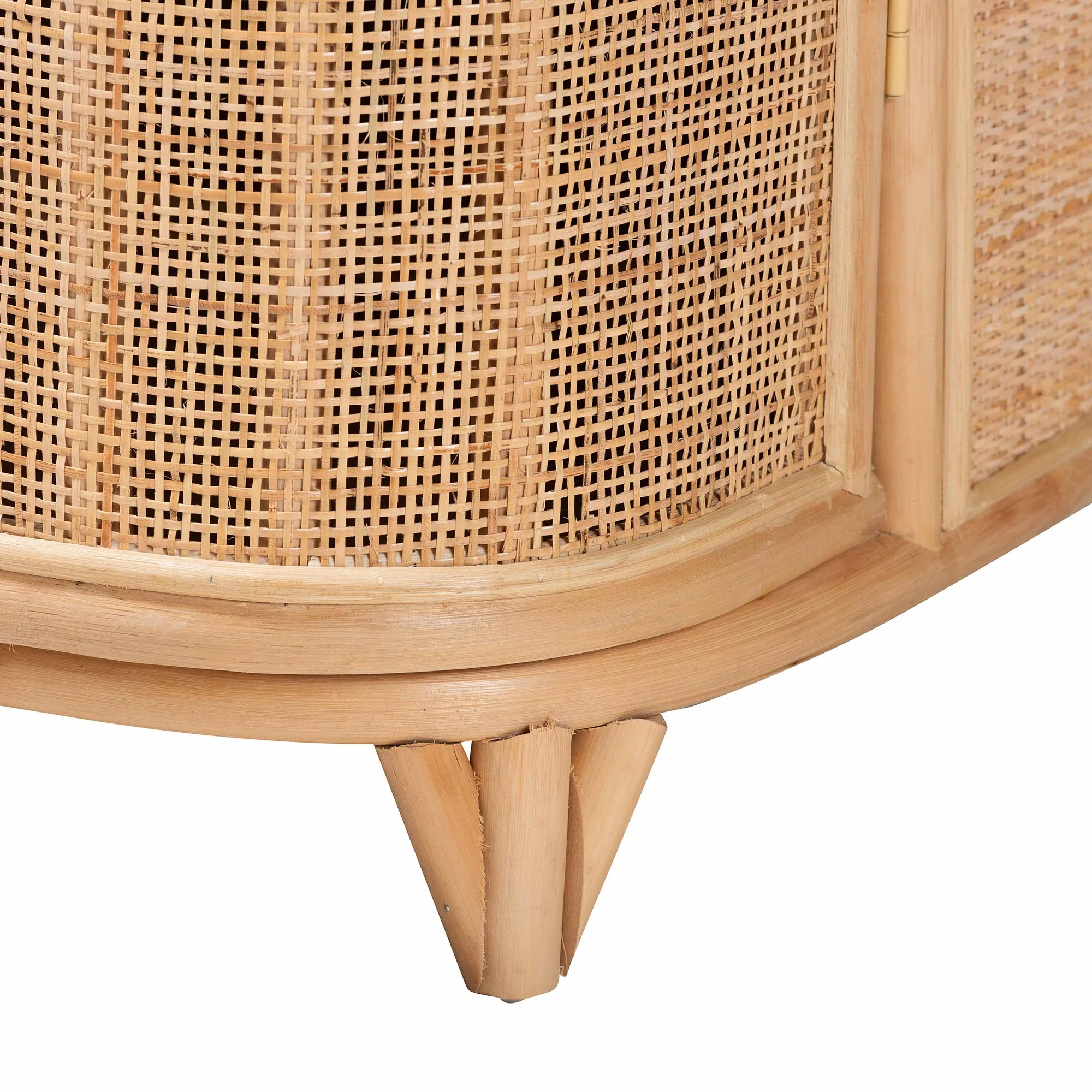 Baxton Studio bali & pari Yanka Bohemian Natural Rattan Storage Cabinet - Image 7