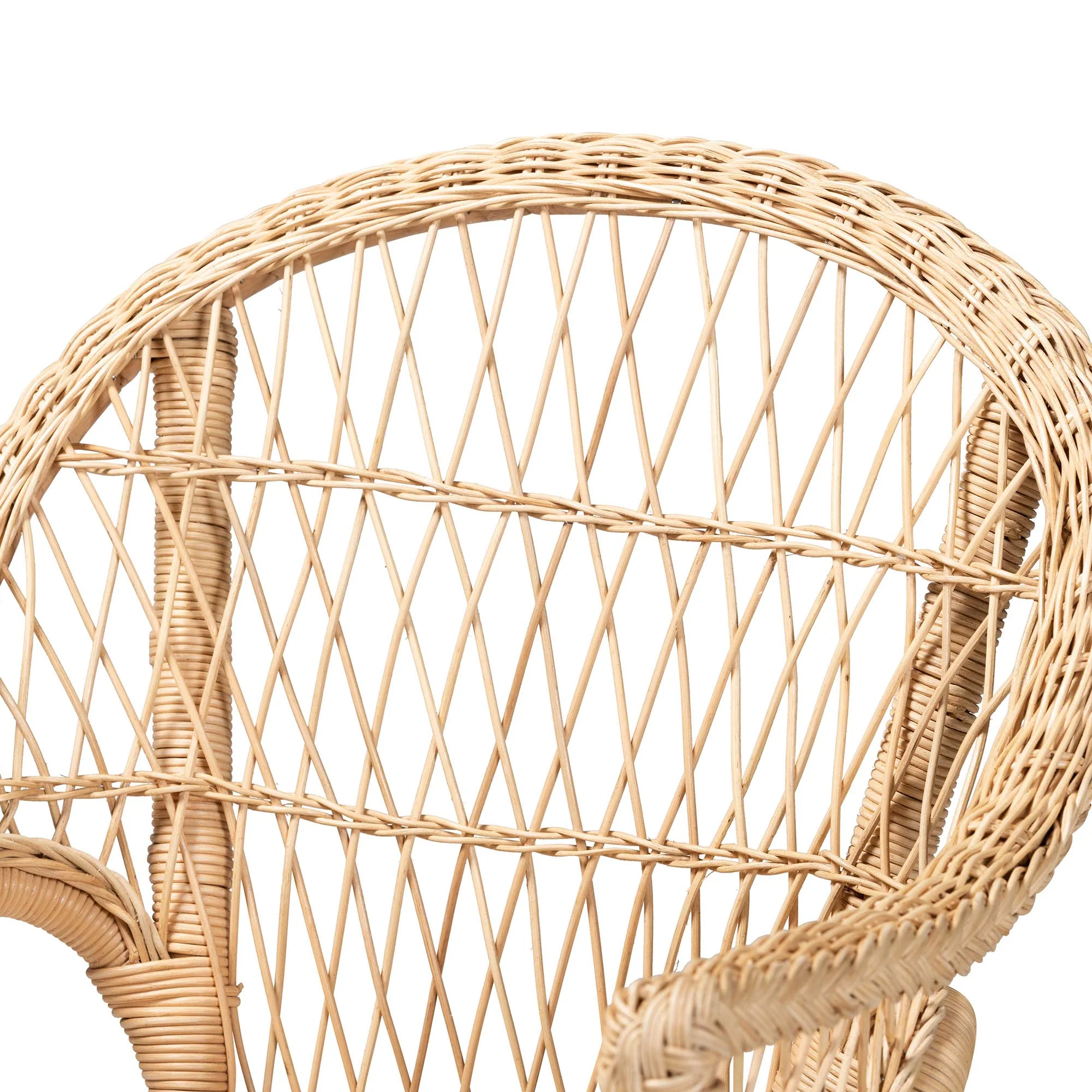 Baxton Studio bali & pari Zara Modern Bohemian Natural Rattan 2-Piece Accent Chair Set - Image 7
