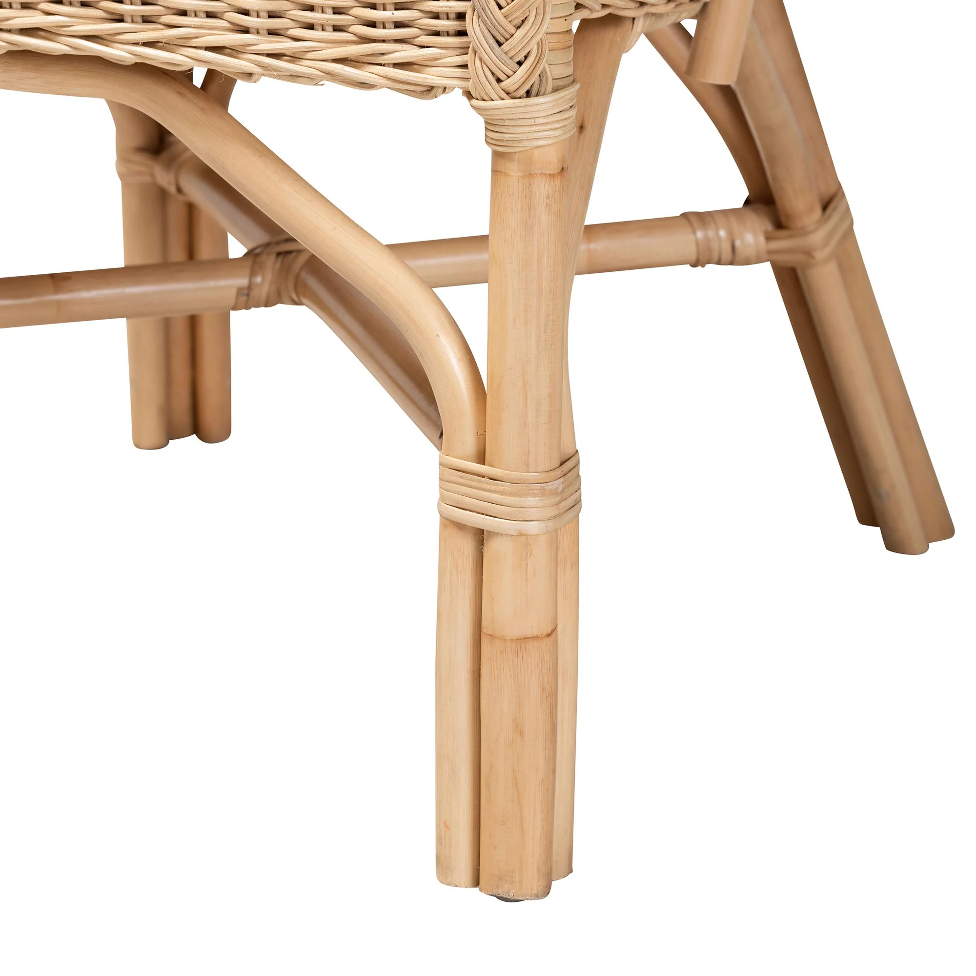 Baxton Studio bali & pari Zara Modern Bohemian Natural Rattan 2-Piece Accent Chair Set - Image 8