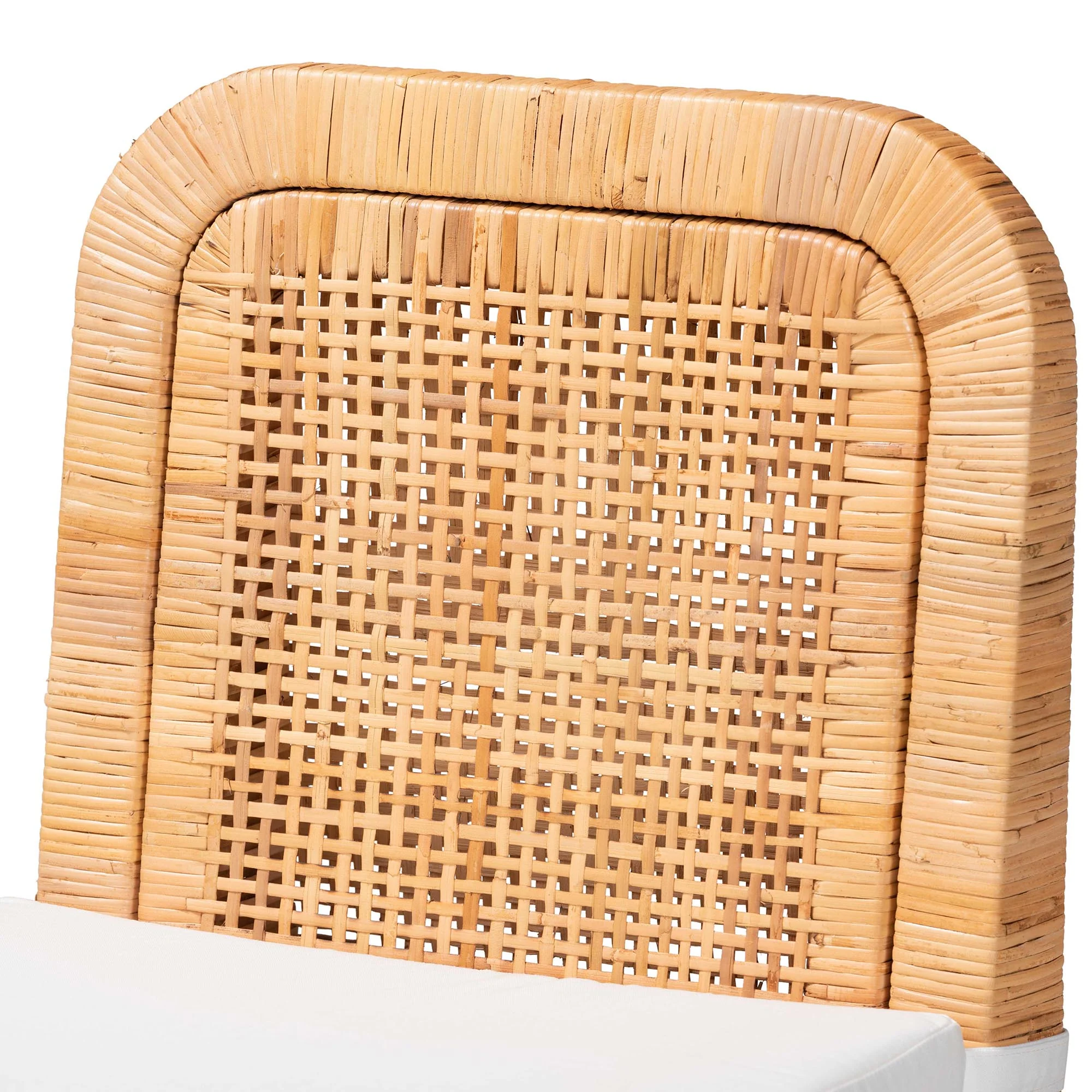 Baxton Studio bali & pari Zariah Modern Bohemian Natural Brown Rattan and Mahogany Wood 2-Piece Dining Chair Set - Image 7