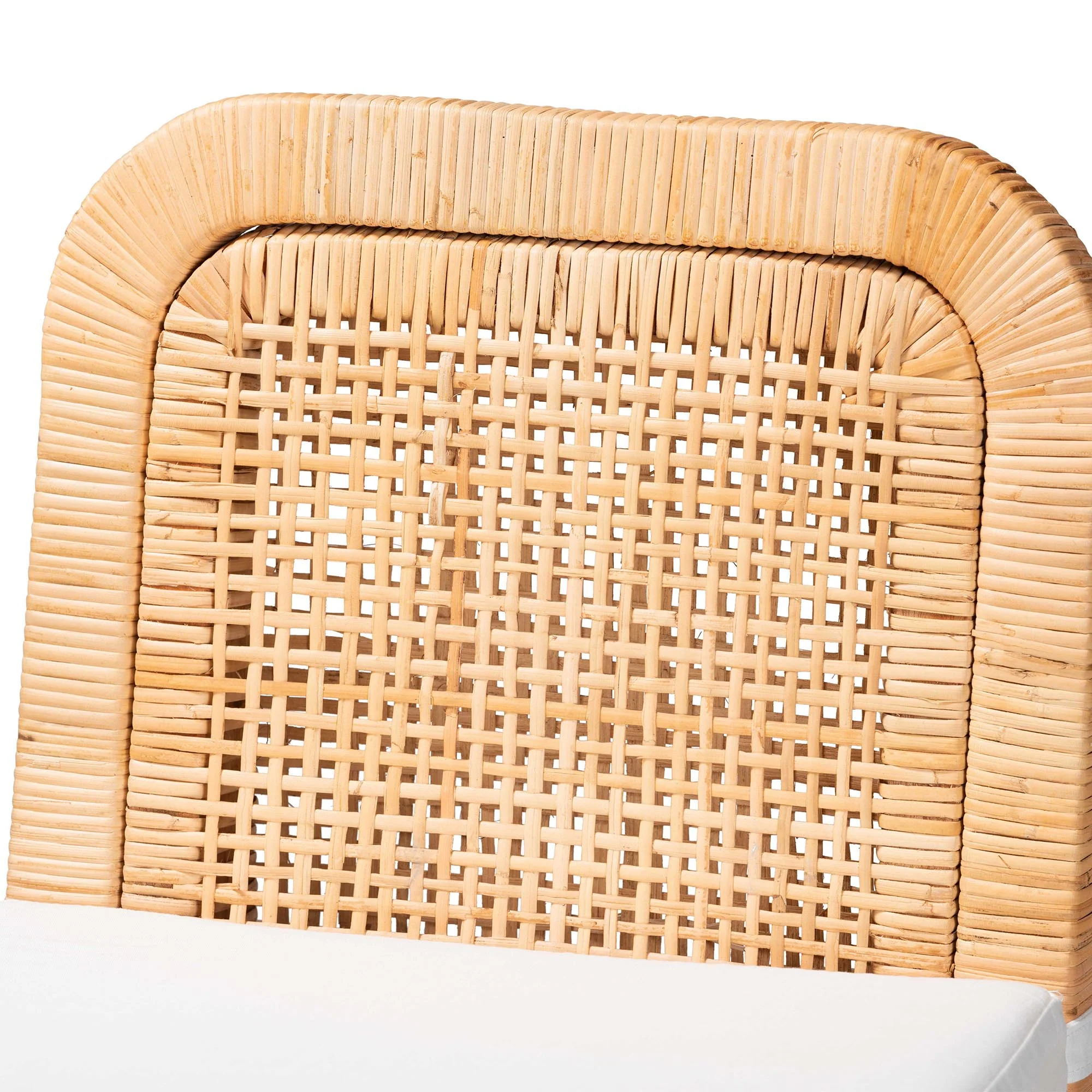 Baxton Studio bali & pari Zariah Modern Bohemian Natural Brown Rattan and Mahogany Wood Bar Stool - Image 6
