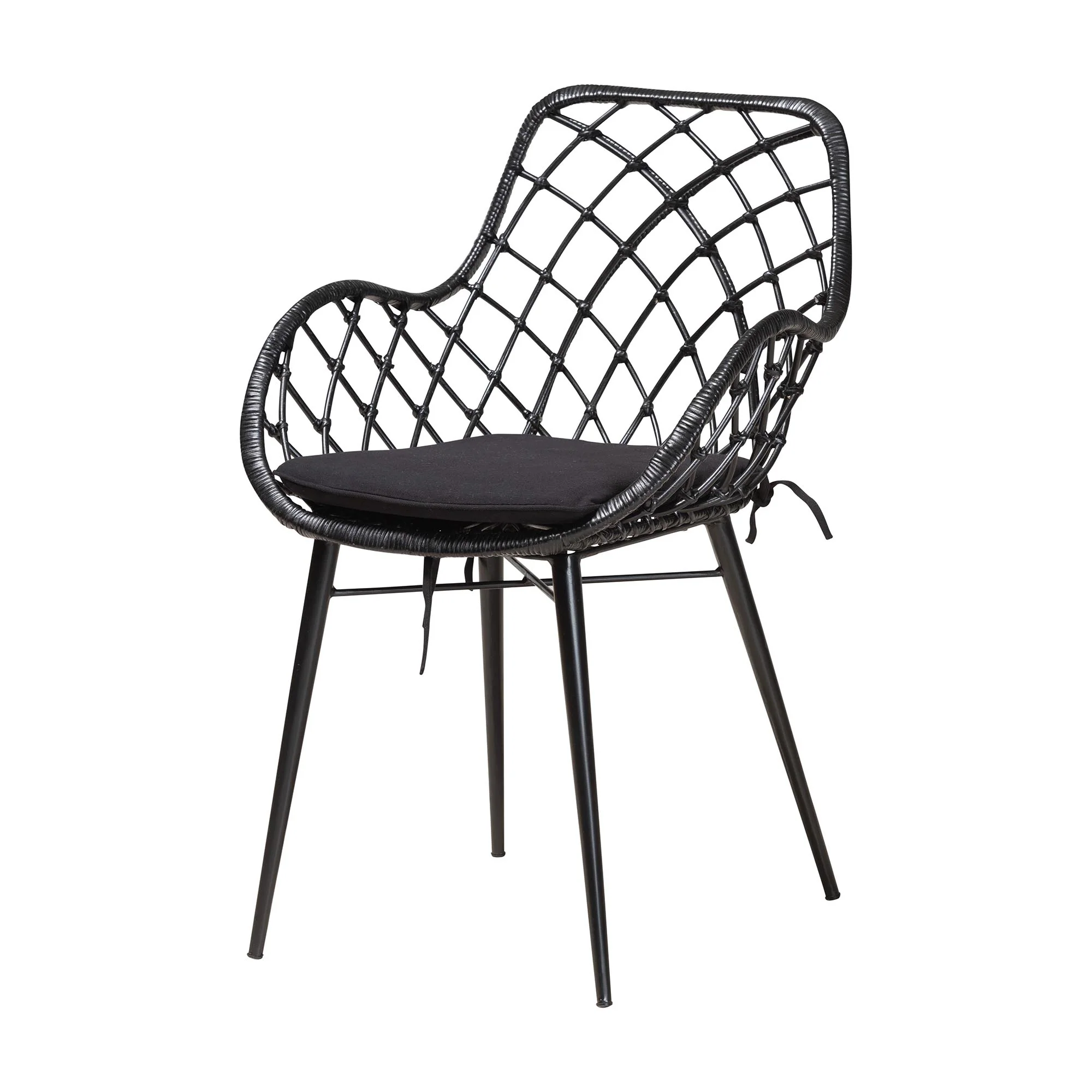 Baxton Studio Ballerina Modern Bohemian Black Finished Wood and Rattan 5-Piece Dining Set - Image 5