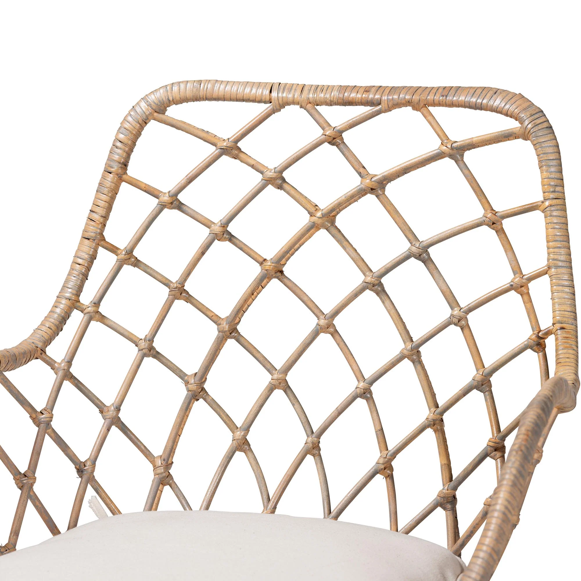 Baxton Studio Ballerina Modern Bohemian Greywashed Rattan and Natural Brown Finished Wood 5-Piece Dining Set - Image 8