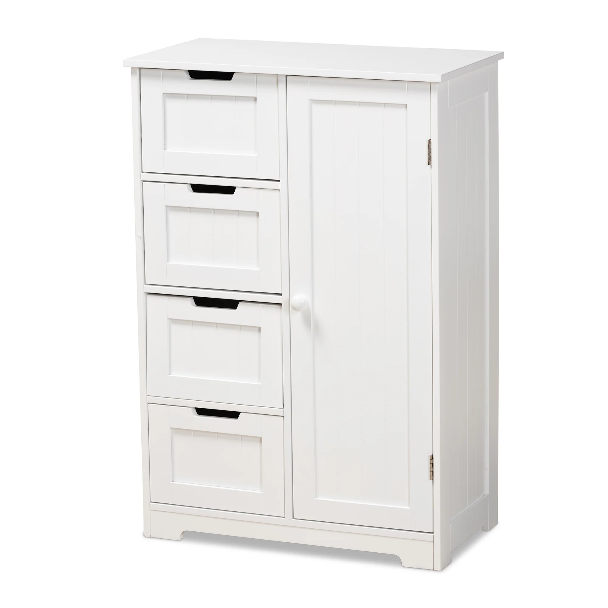 Baxton Studio Bauer Modern and Contemporary White Finished Wood 4-Drawer Bathroom Storage Cabinet - Image 2