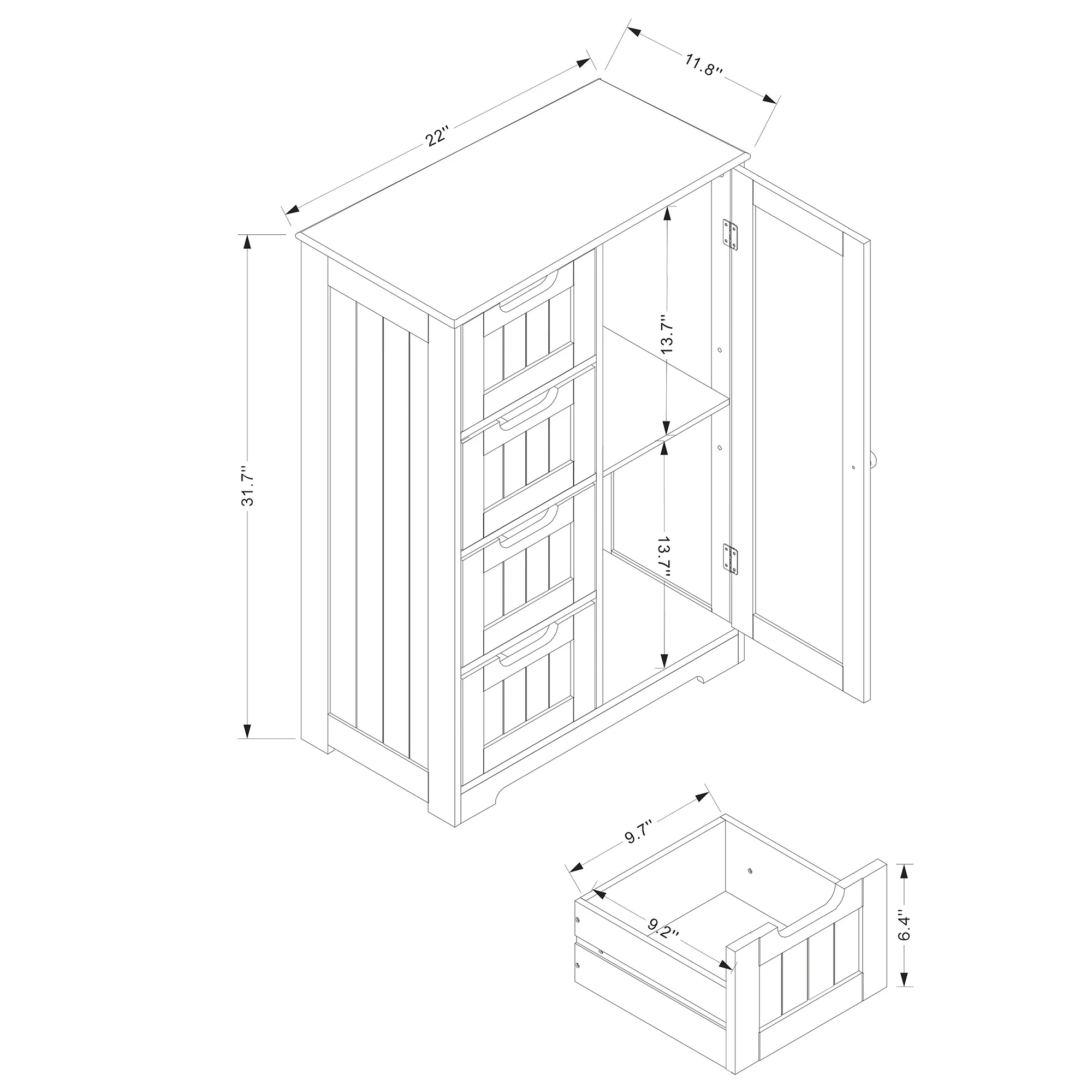Baxton Studio Bauer Modern and Contemporary White Finished Wood 4-Drawer Bathroom Storage Cabinet - Image 9