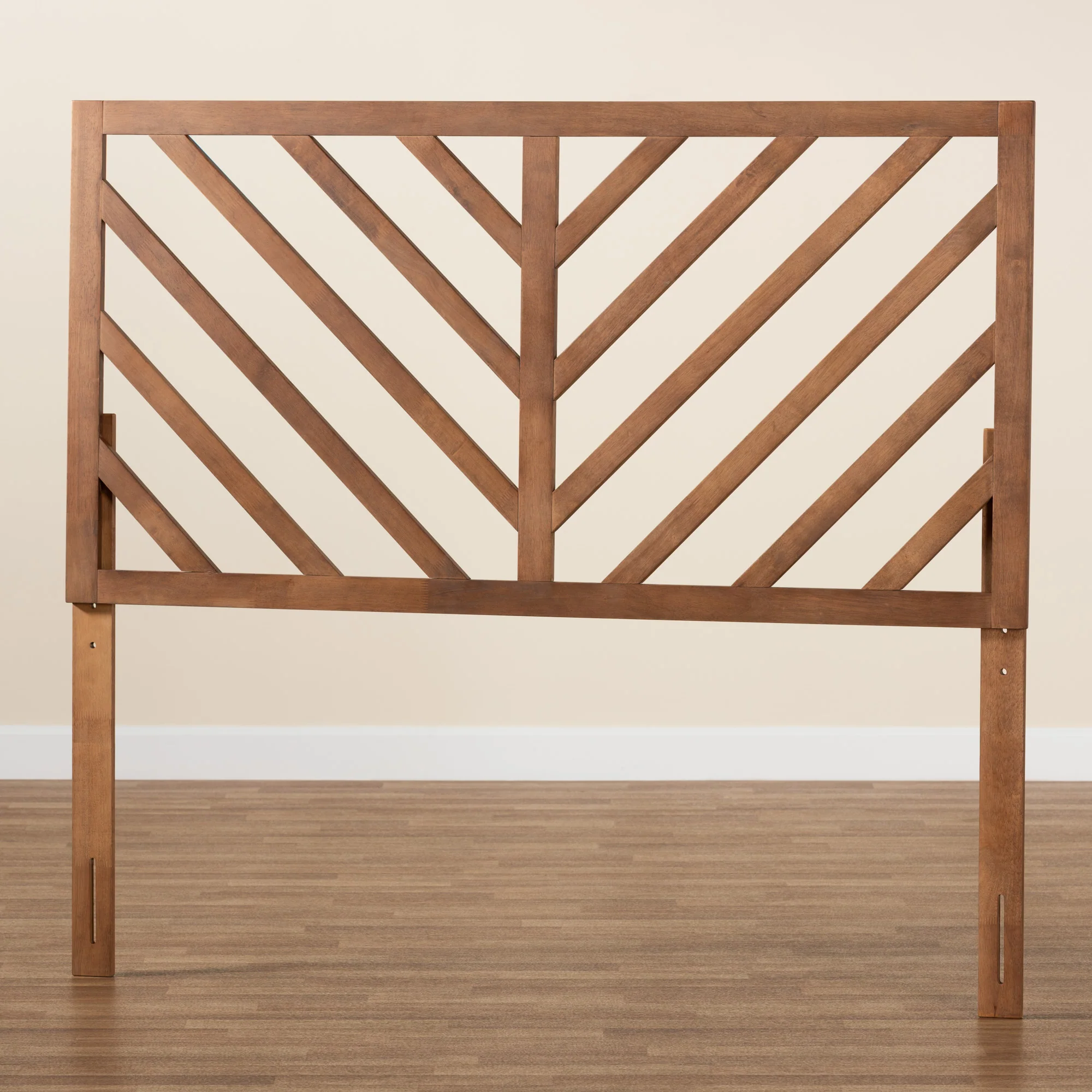 Baxton Studio Belisma Modern and Contemporary Ash Walnut Finished Wood King Size Headboard - Image 6