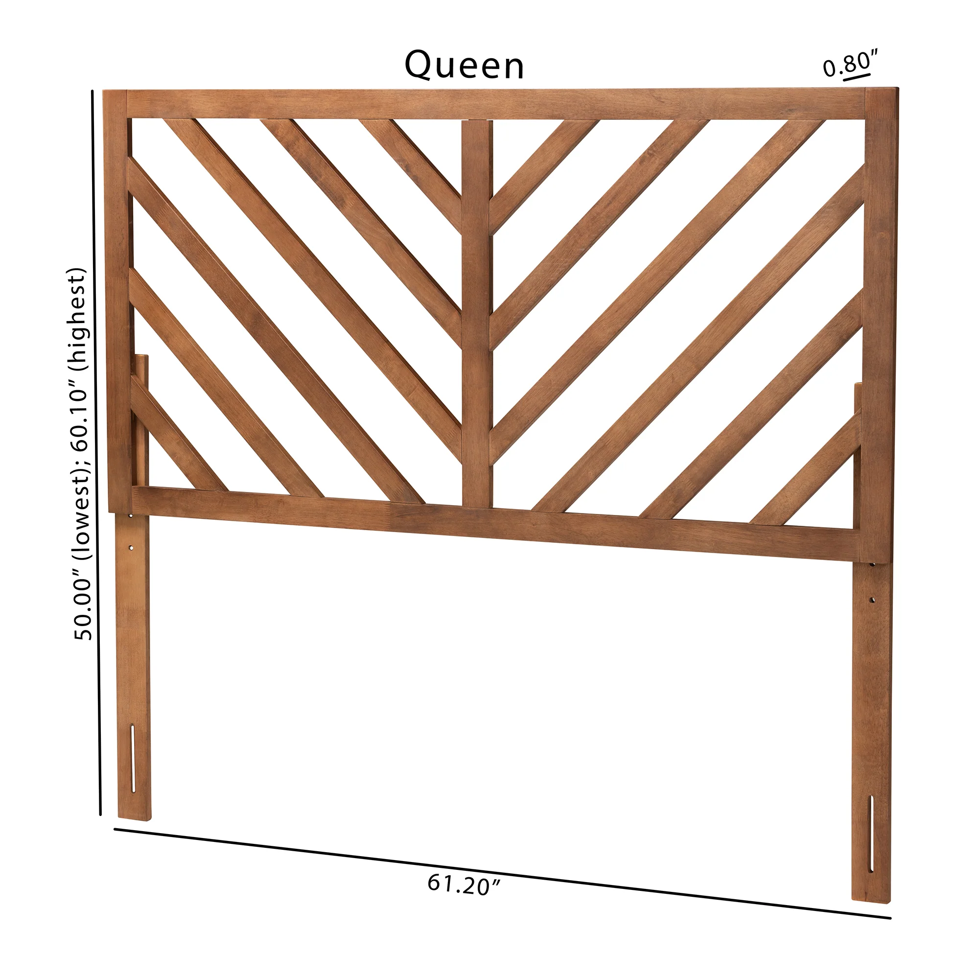 Baxton Studio Belisma Modern and Contemporary Ash Walnut Finished Wood King Size Headboard - Image 7