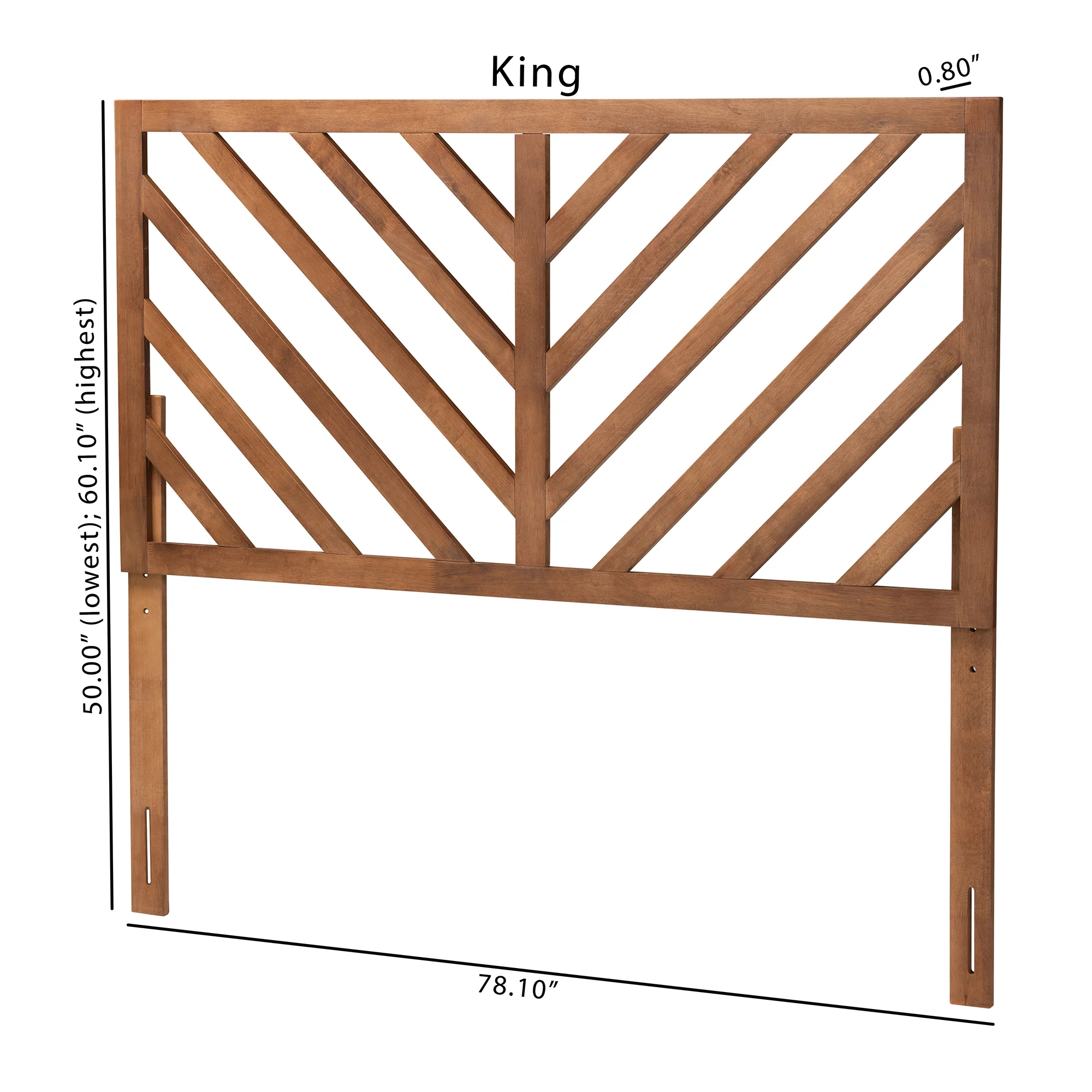 Baxton Studio Belisma Modern and Contemporary Ash Walnut Finished Wood Queen Size Headboard - Image 9