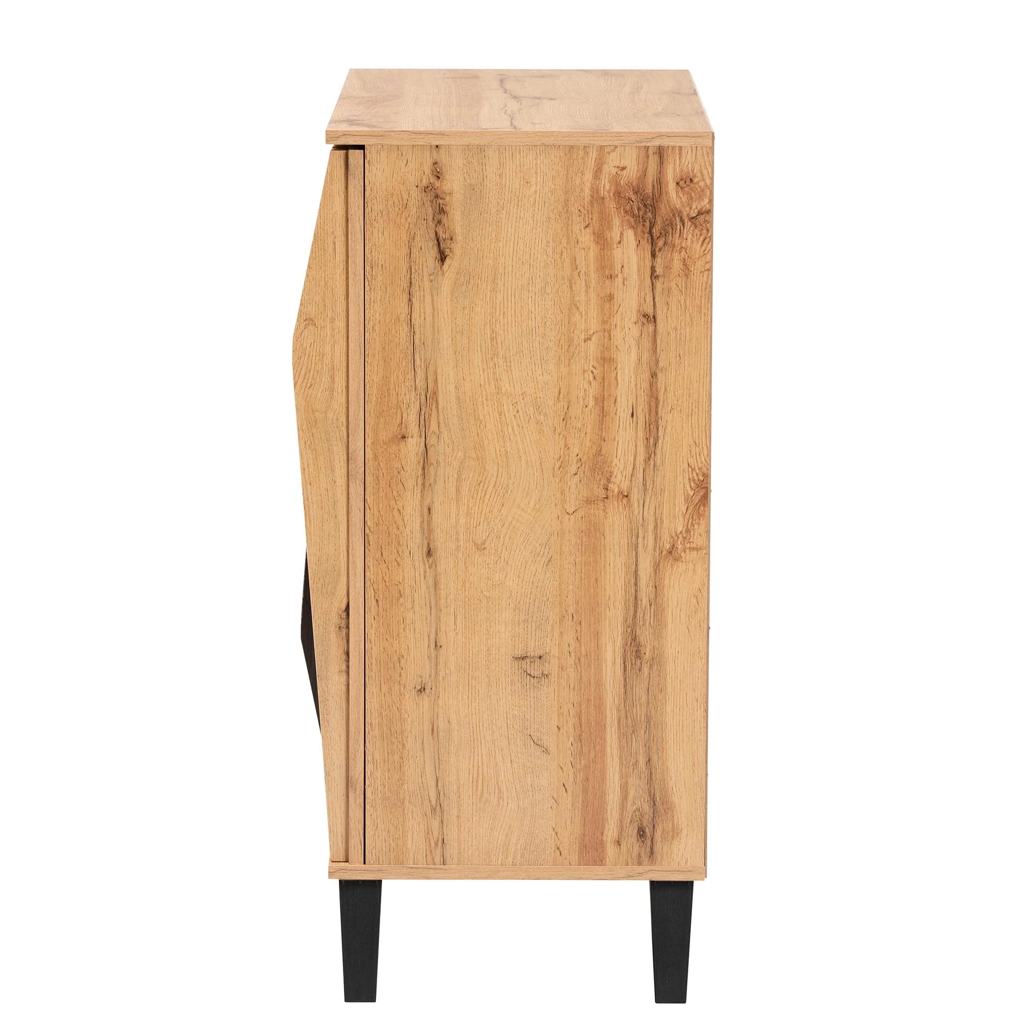 Baxton Studio Bergen Mid-Century Modern Transitional Two-Tone Espresso and Oak Brown Finished Wood 2-Door Storage Cabinet - Image 5