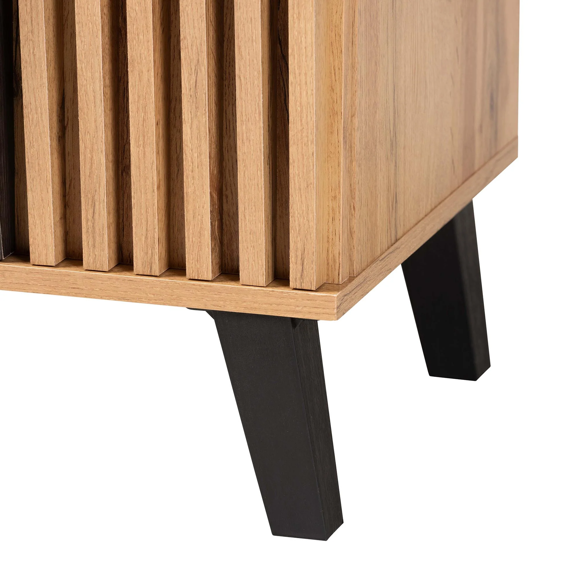 Baxton Studio Bergen Mid-Century Modern Transitional Two-Tone Espresso and Oak Brown Finished Wood 2-Door Storage Cabinet - Image 7
