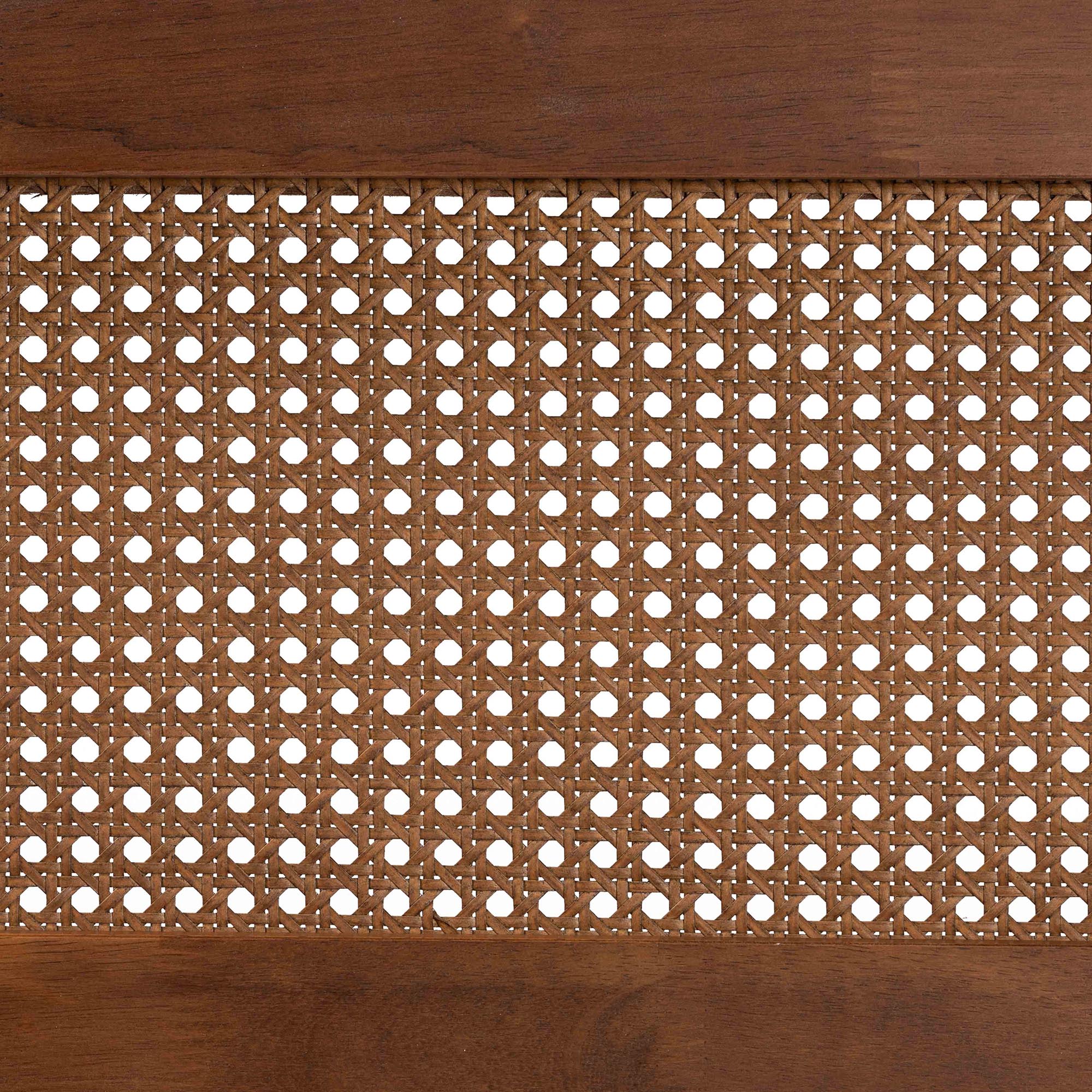 Baxton Studio Berne Mid-Century Modern Ash Walnut Finished Wood King Size Headboard with Rattan - Image 5