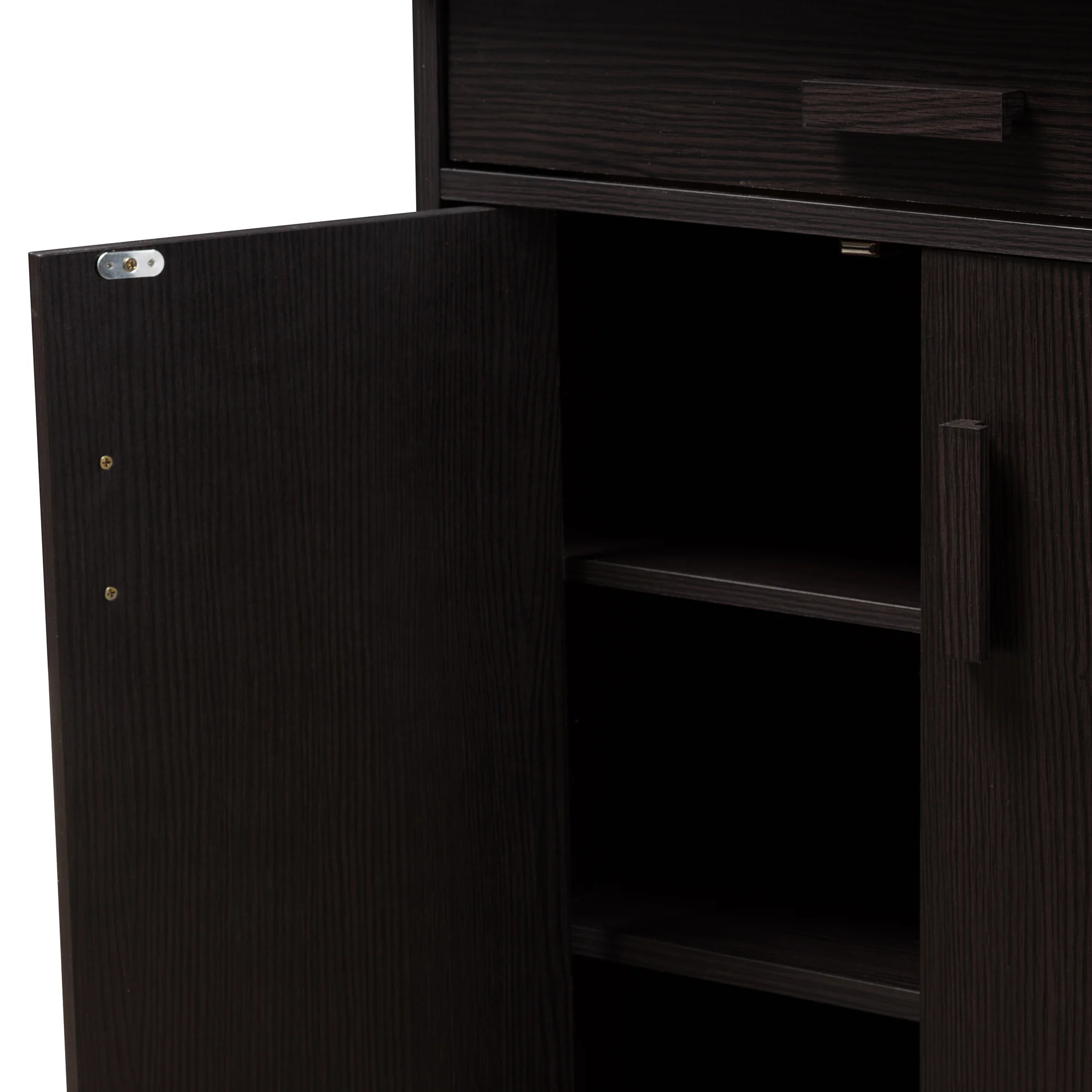 Baxton Studio Bienna Modern and Contemporary Wenge Brown Finished Shoe Cabinet - Image 2