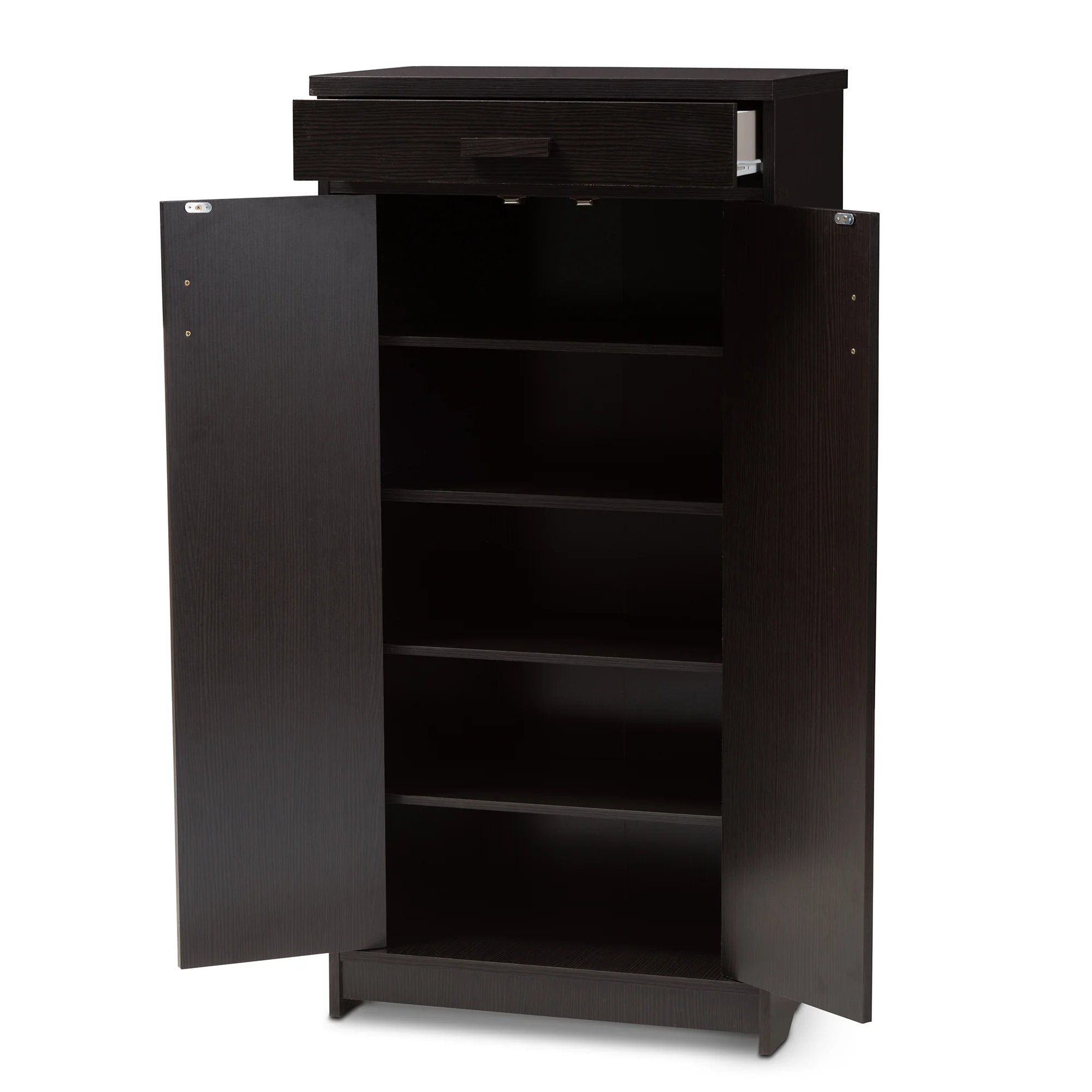 Baxton Studio Bienna Modern and Contemporary Wenge Brown Finished Shoe Cabinet - Image 6