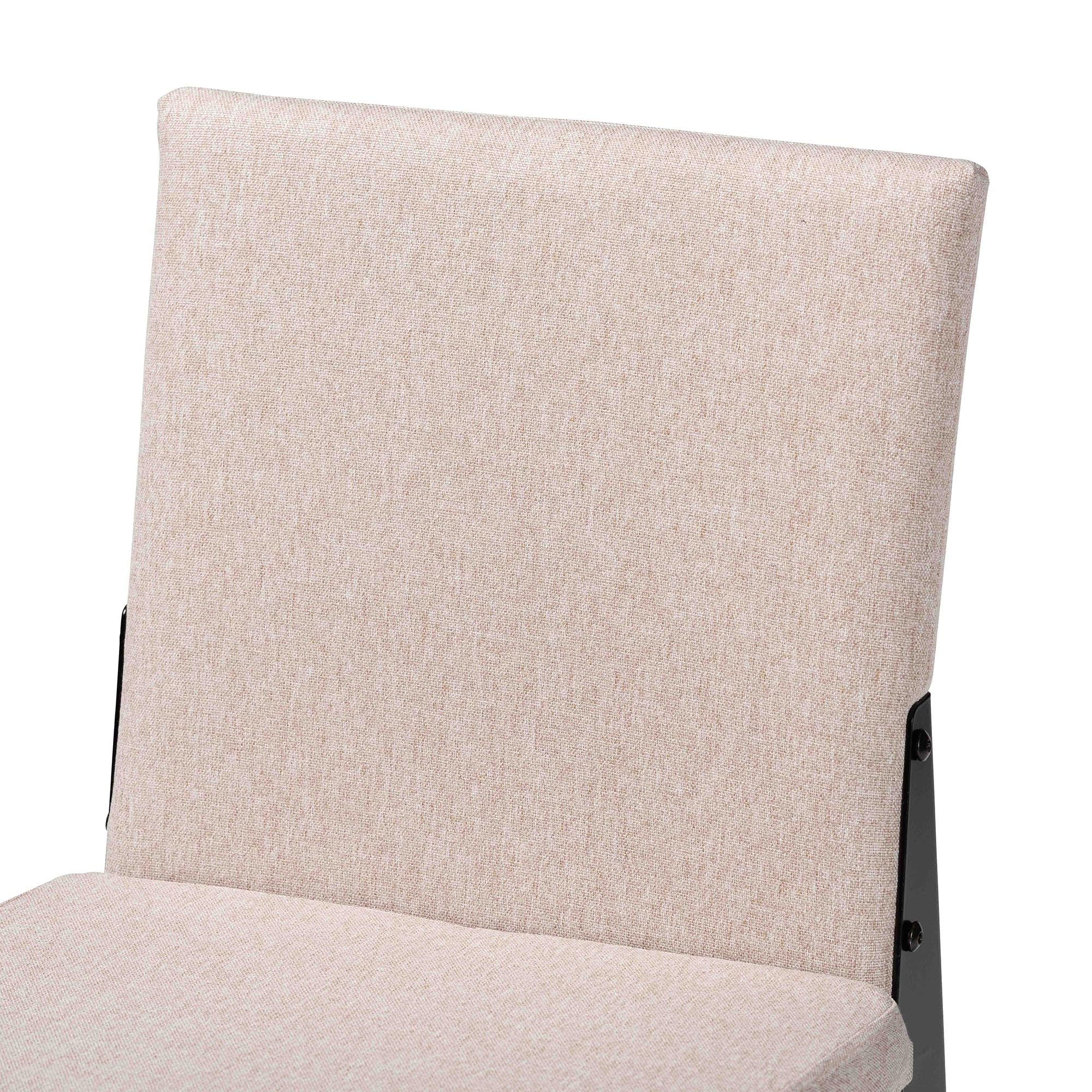 Baxton Studio Bishop Industrial Beige Fabric and Metal Dining Chair - Image 10