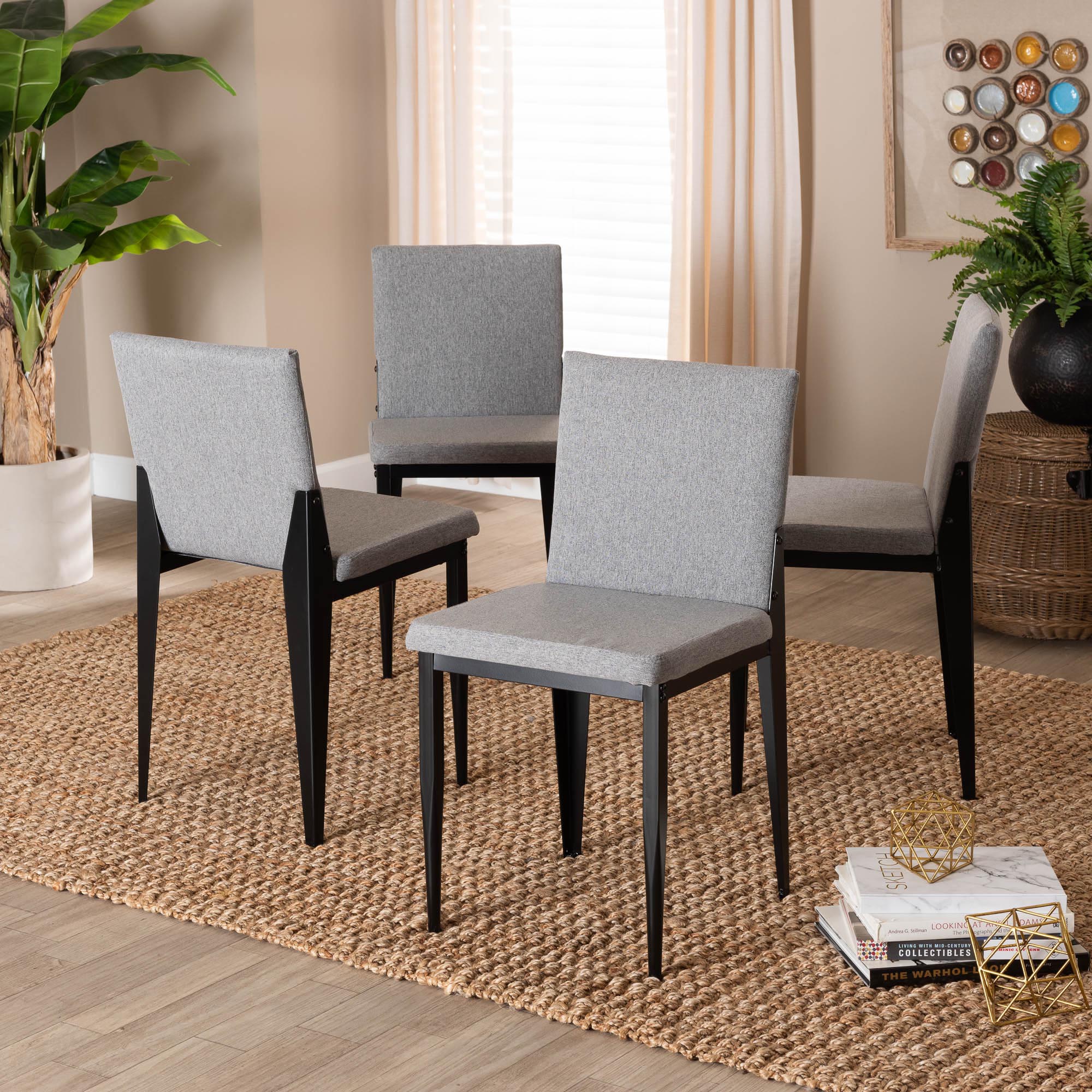 Baxton Studio Bishop Industrial Beige Fabric and Metal Dining Chair - Image 12