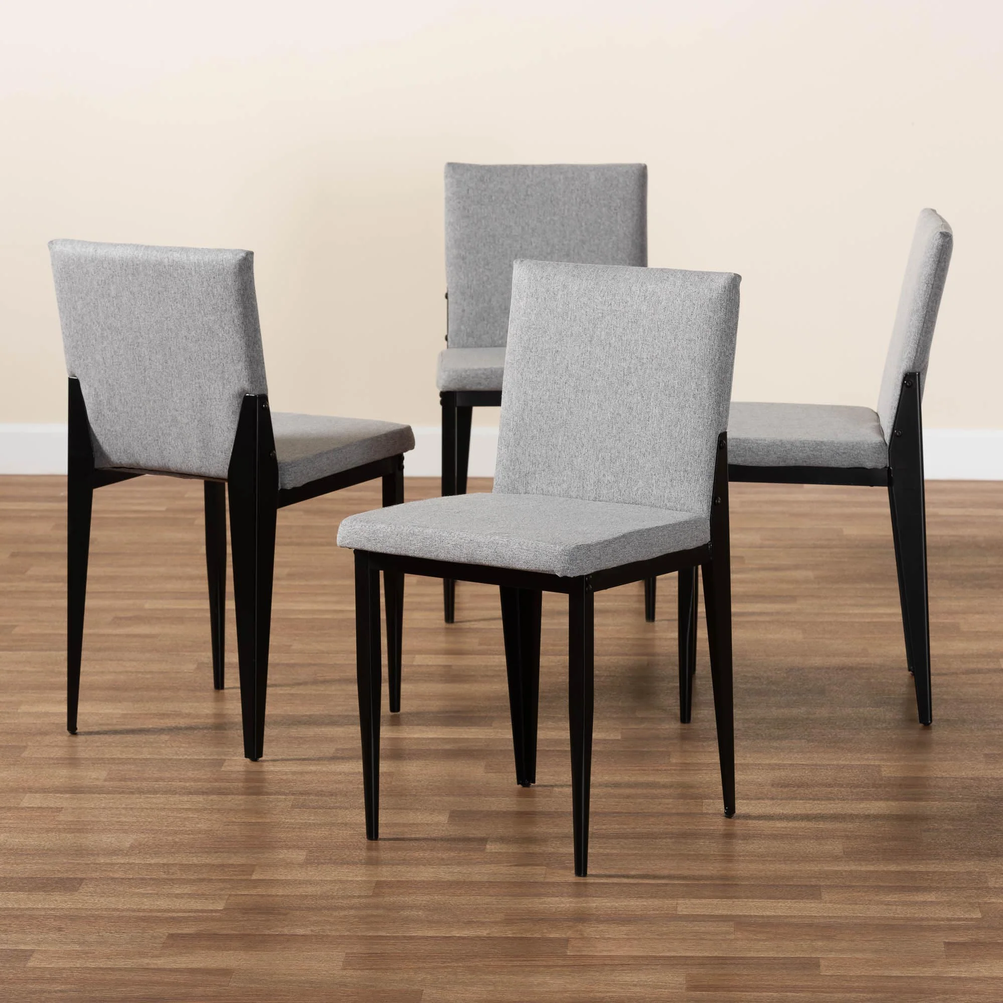 Baxton Studio Bishop Industrial Beige Fabric and Metal Dining Chair - Image 14