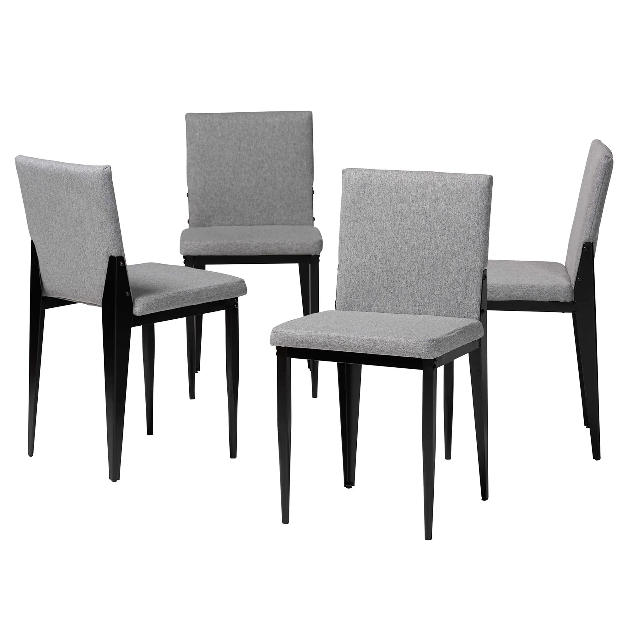 Baxton Studio Bishop Industrial Beige Fabric and Metal Dining Chair - Image 16
