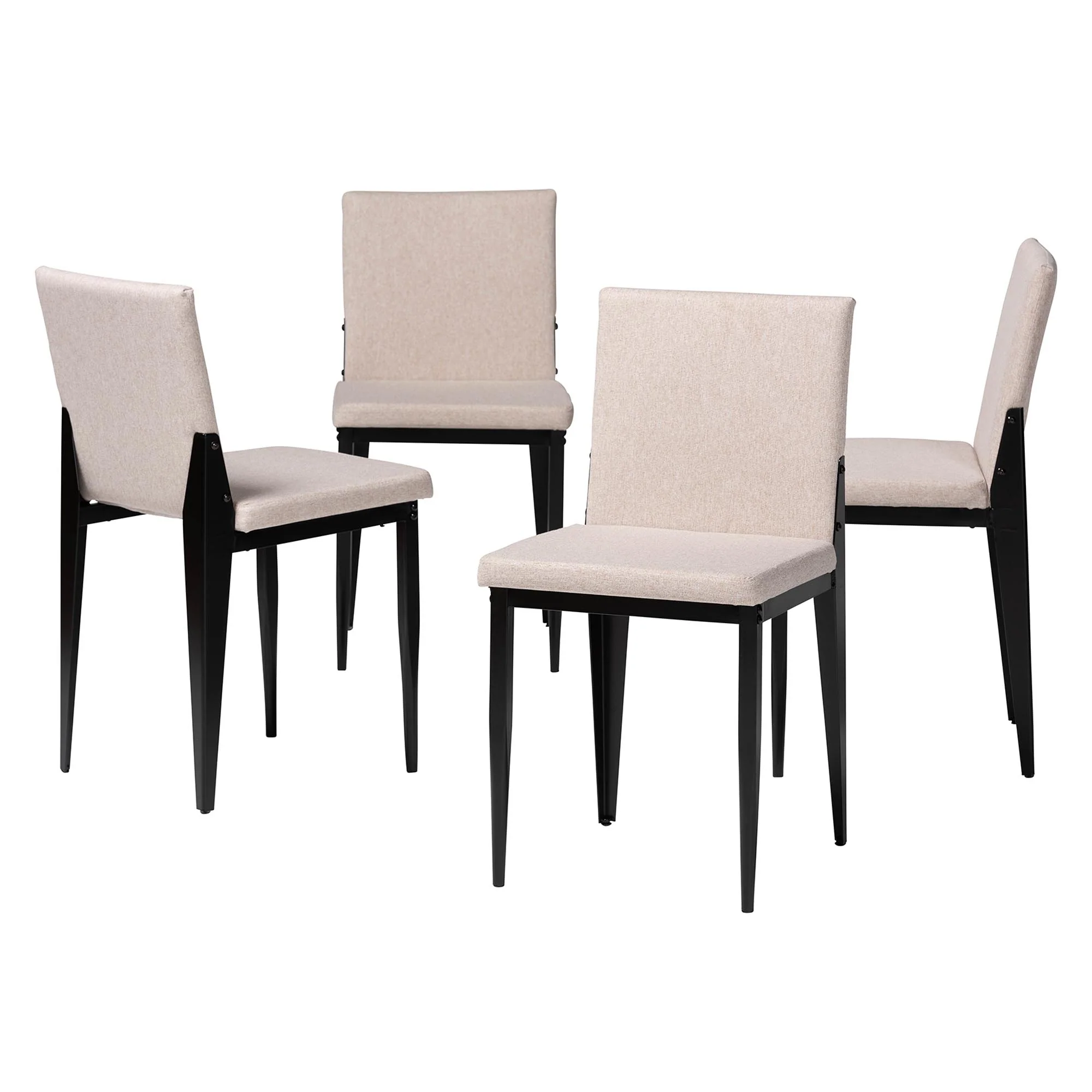 Baxton Studio Bishop Industrial Beige Fabric and Metal Dining Chair - Image 5