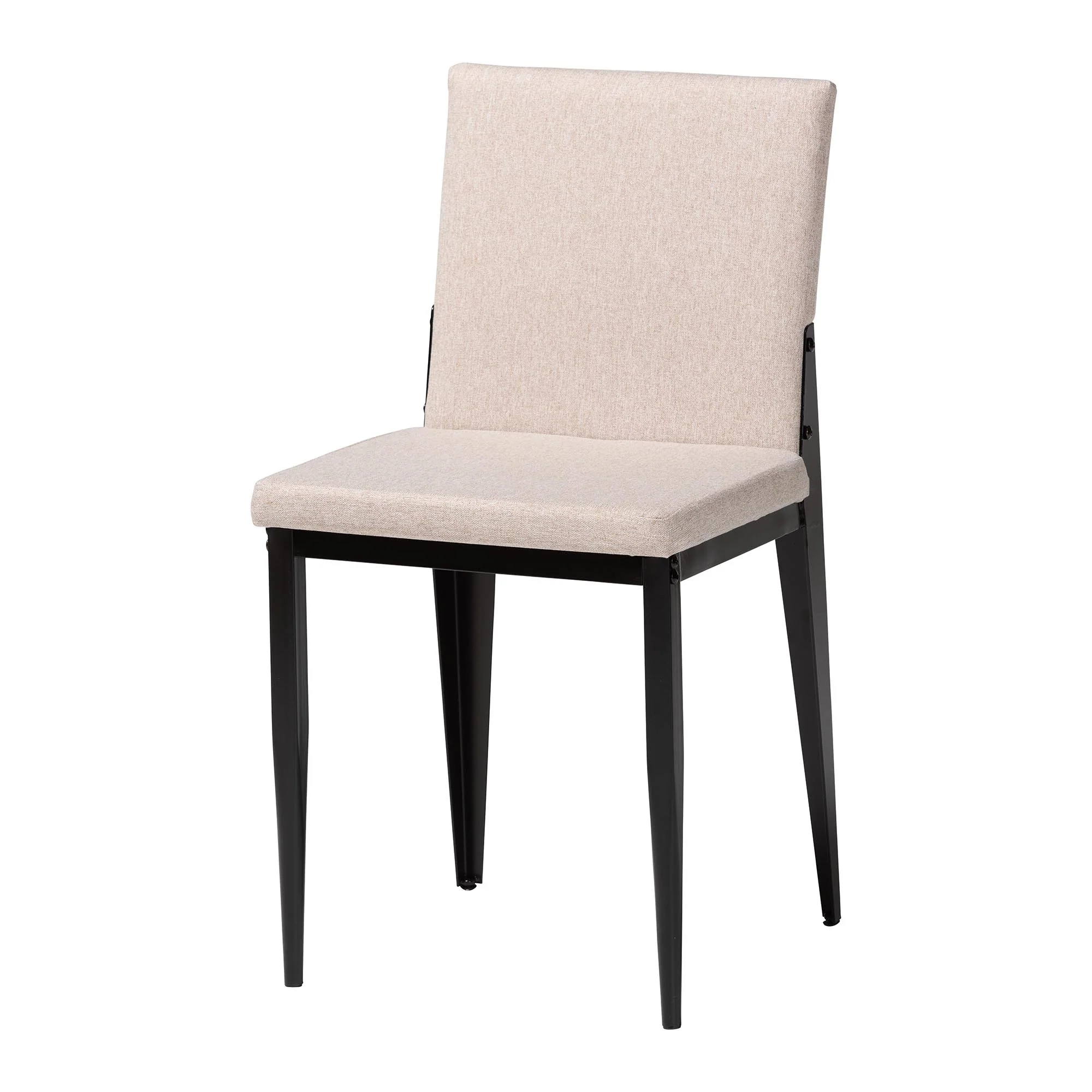 Baxton Studio Bishop Industrial Beige Fabric and Metal Dining Chair - Image 6