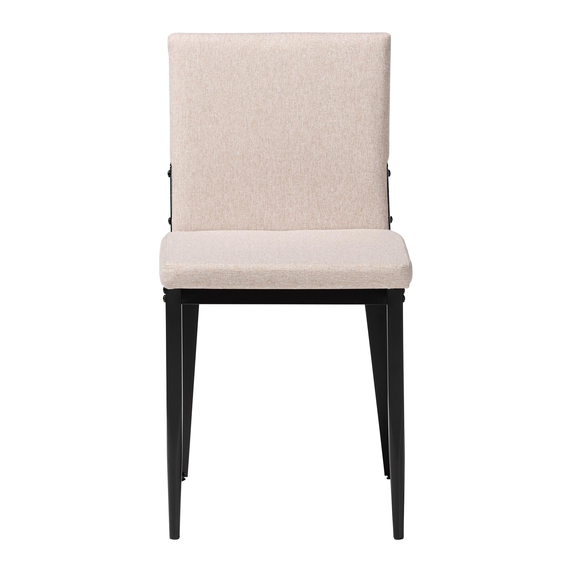 Baxton Studio Bishop Industrial Beige Fabric and Metal Dining Chair - Image 7