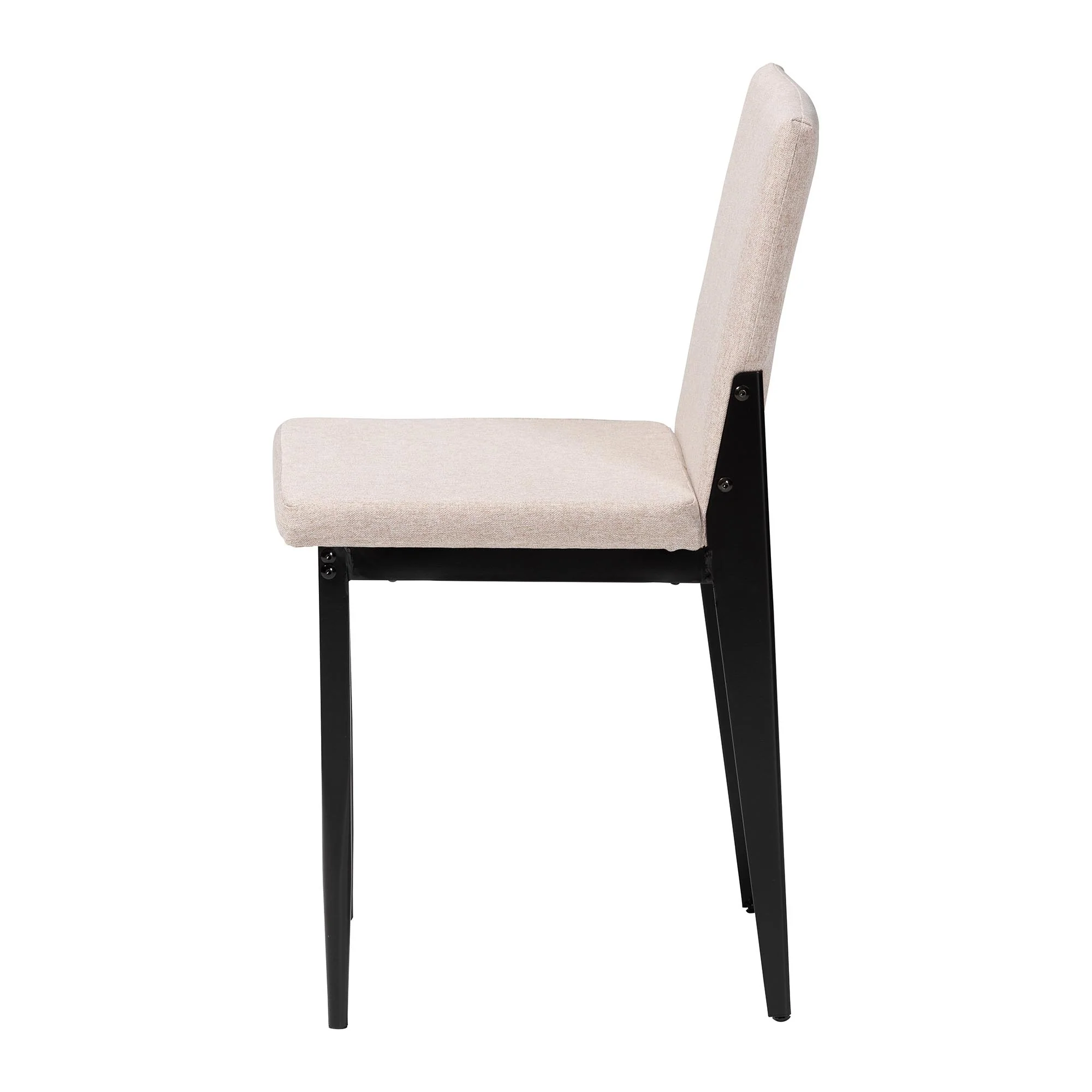 Baxton Studio Bishop Industrial Beige Fabric and Metal Dining Chair - Image 8