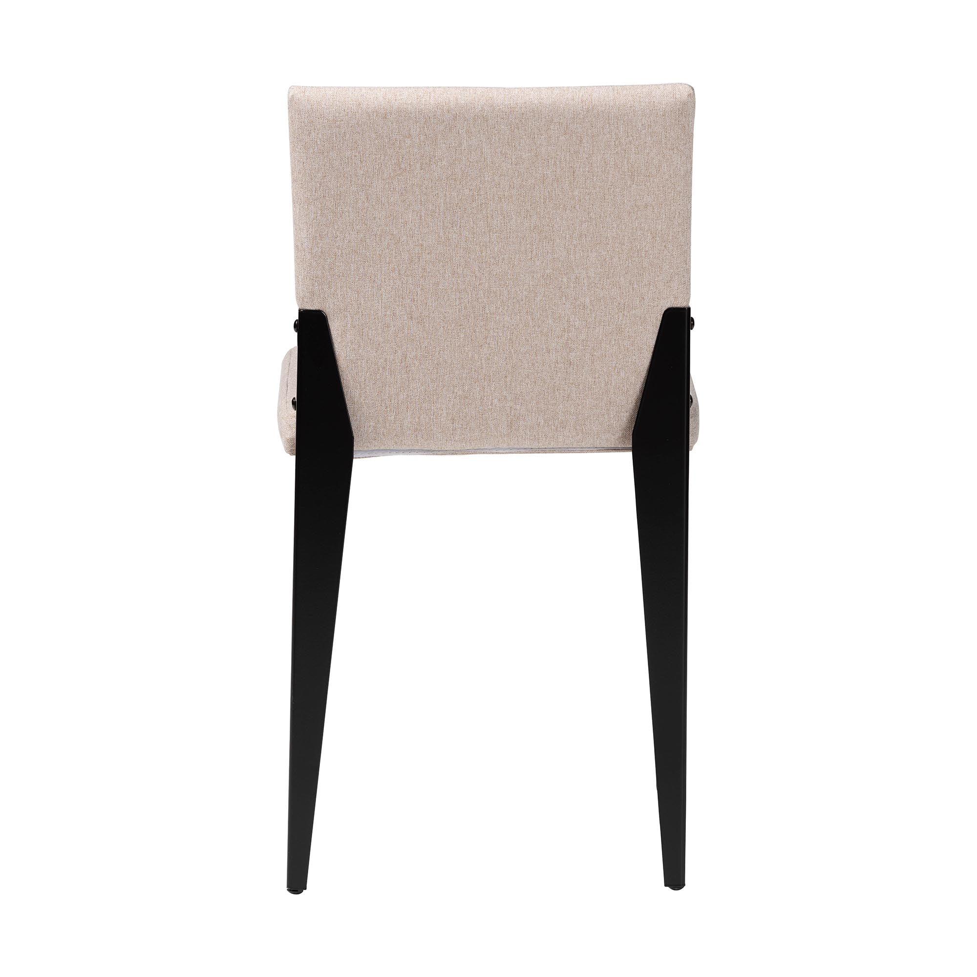 Baxton Studio Bishop Industrial Beige Fabric and Metal Dining Chair - Image 9