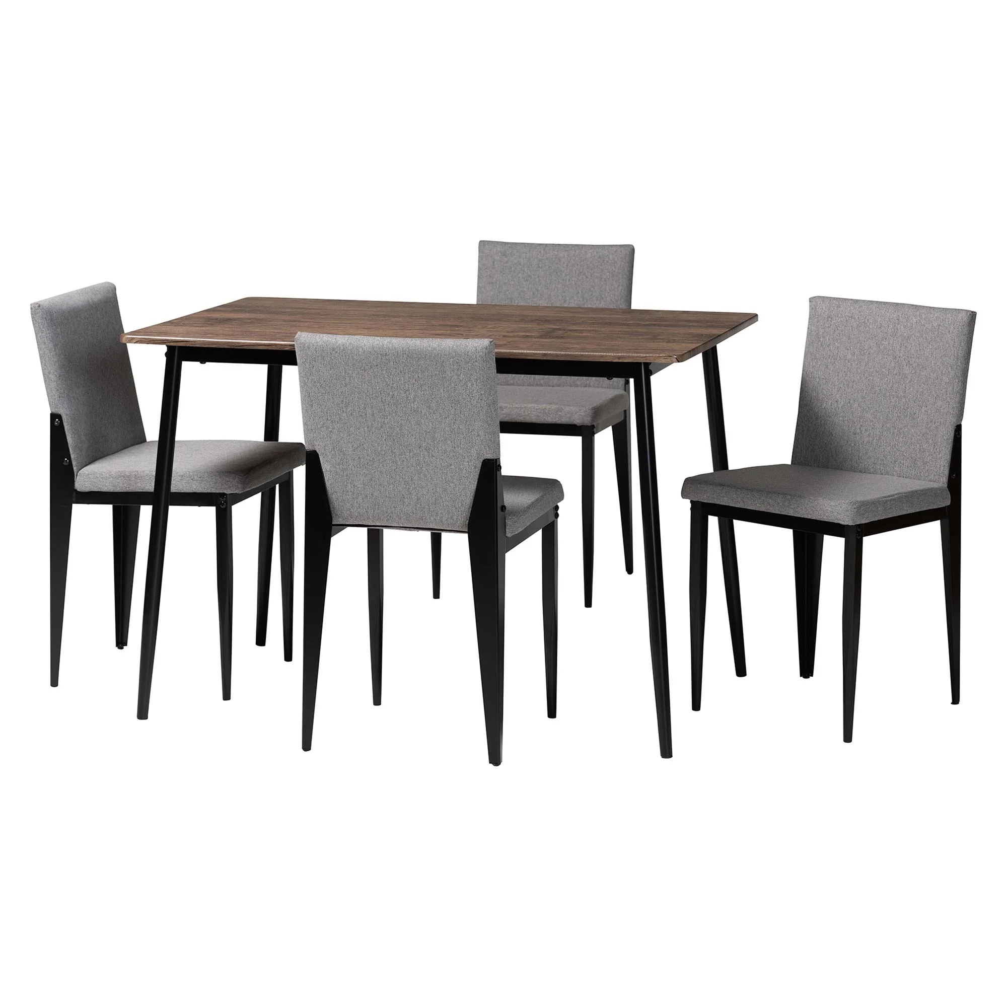 Baxton Studio Bishop Industrial Grey Fabric and Metal Dining Set - Image 4