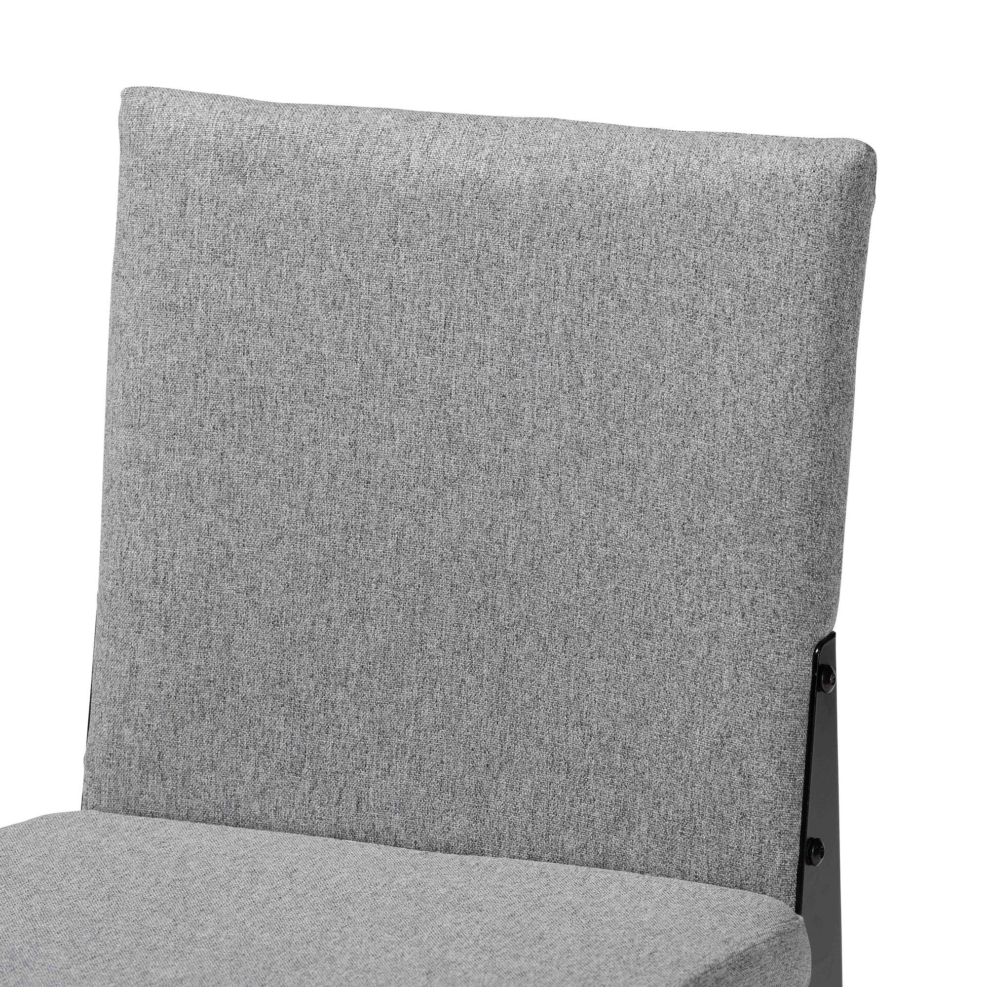 Baxton Studio Bishop Industrial Grey Fabric and Metal Dining Set - Image 8